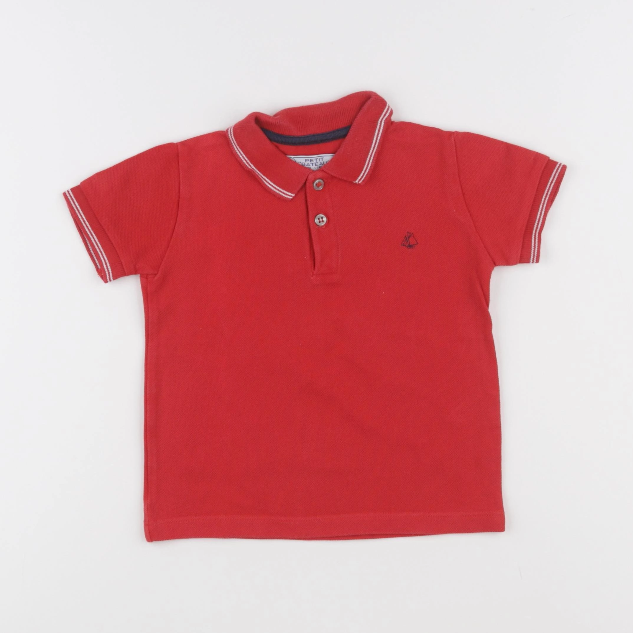 Petit Bateau - polo rouge - 36 mois