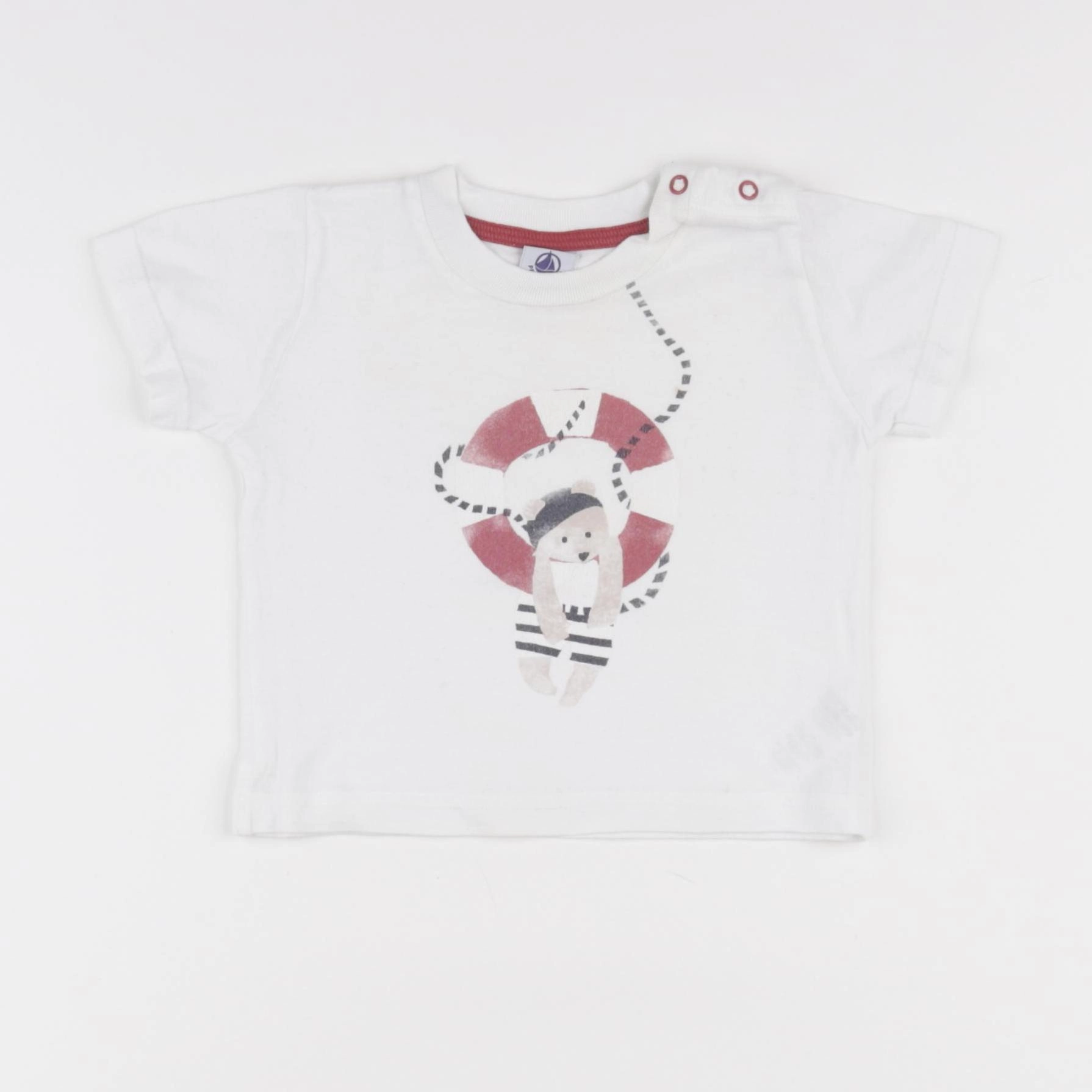 Petit Bateau - tee-shirt blanc - 6 mois