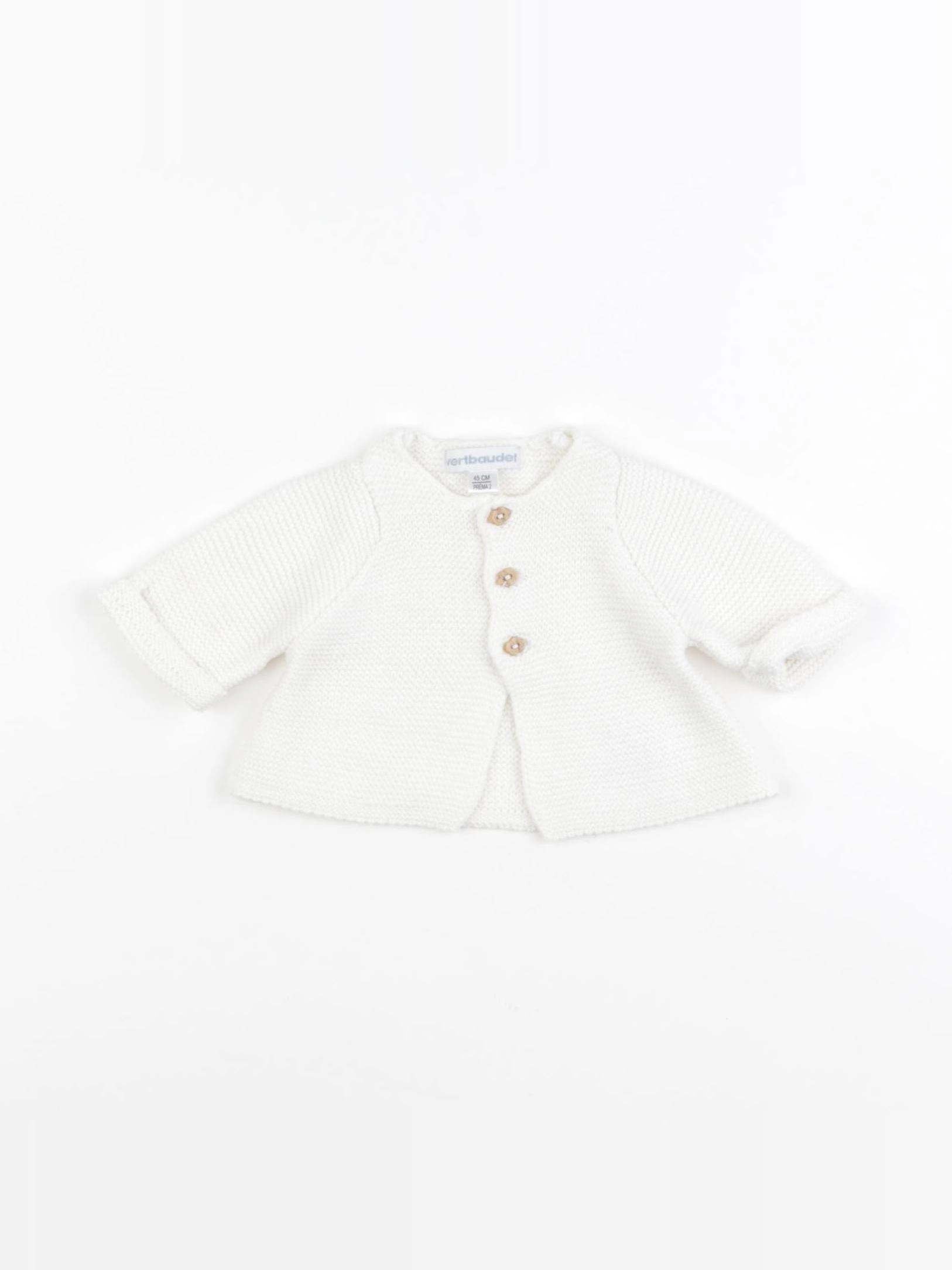 Vertbaudet - gilet blanc - Prématuré
