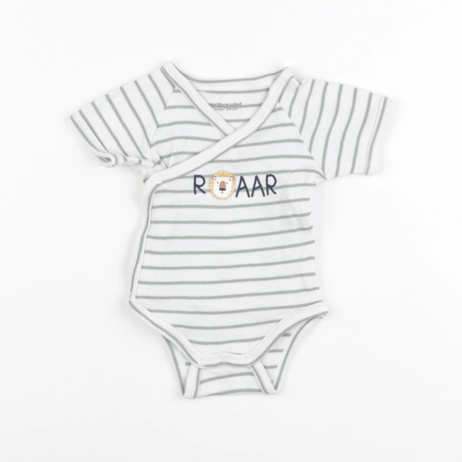 Vertbaudet - body vert, blanc - 1 mois