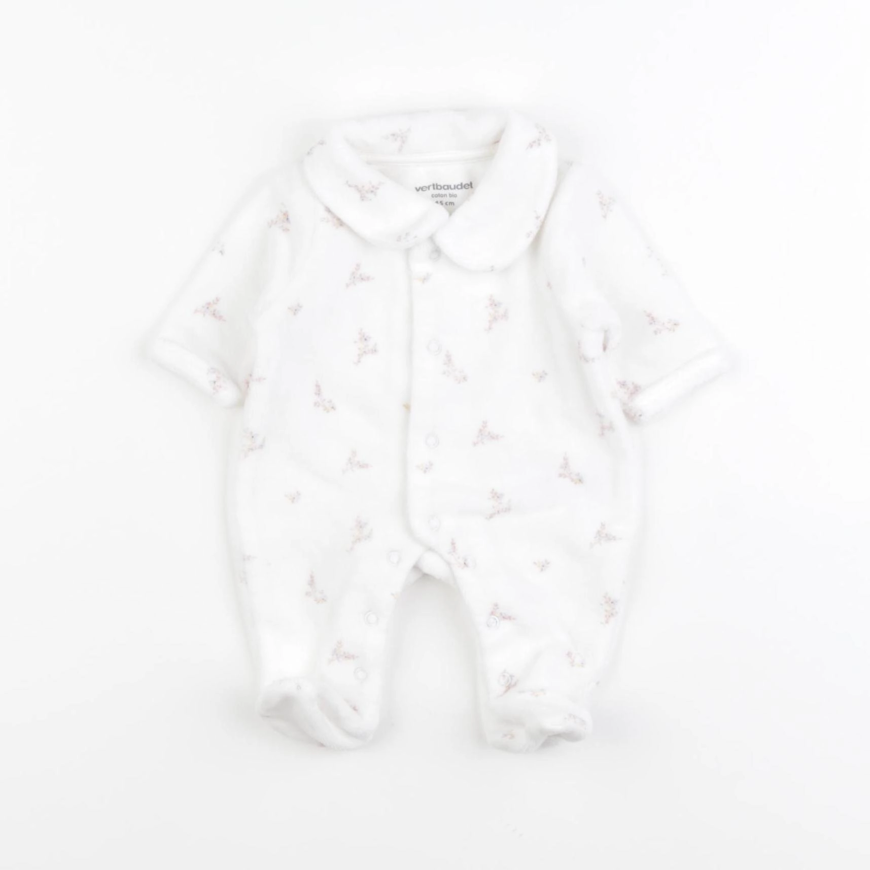 Vertbaudet - pyjama velours blanc - Prématuré