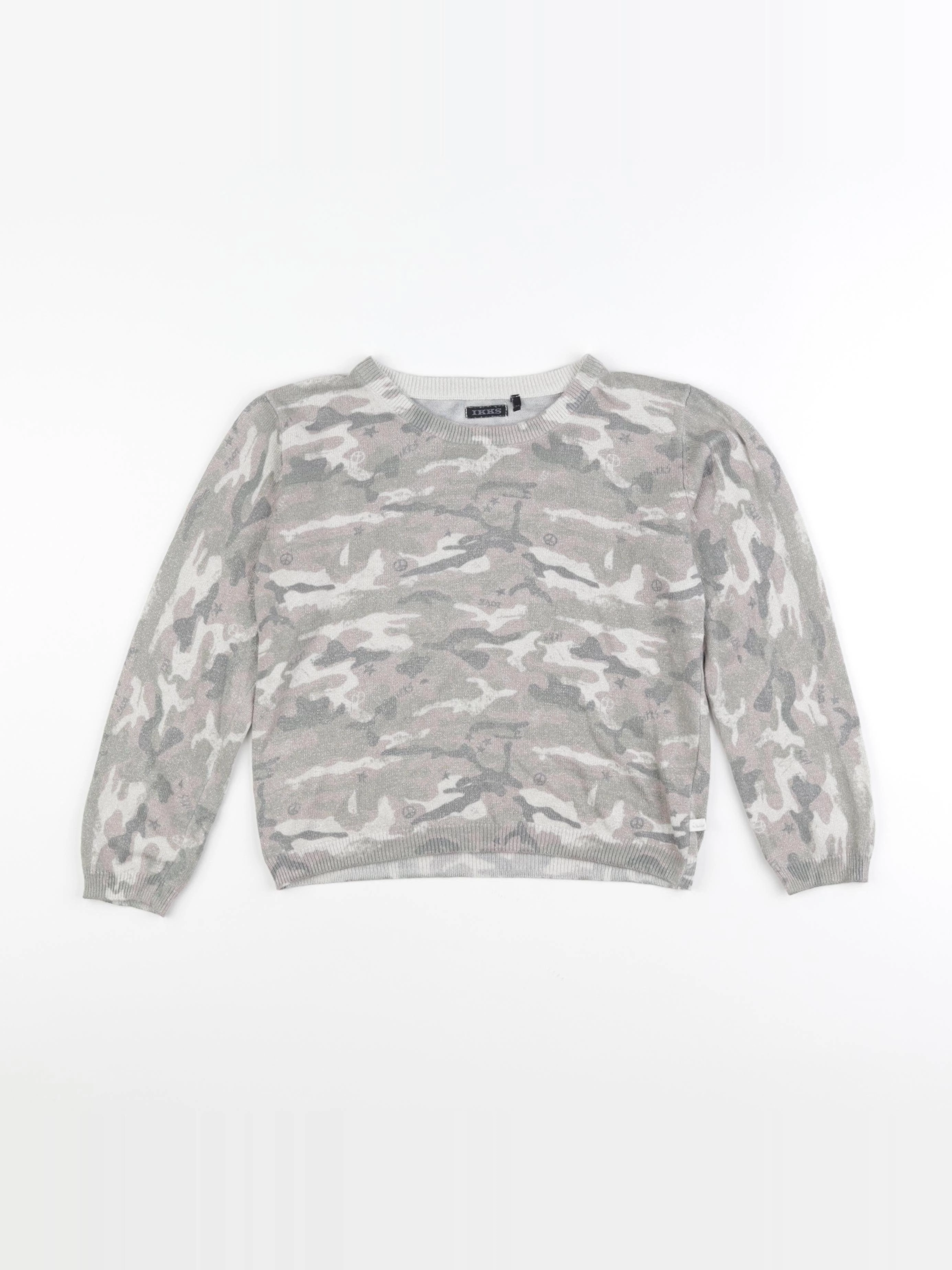 IKKS - pull beige, vert - 8 ans