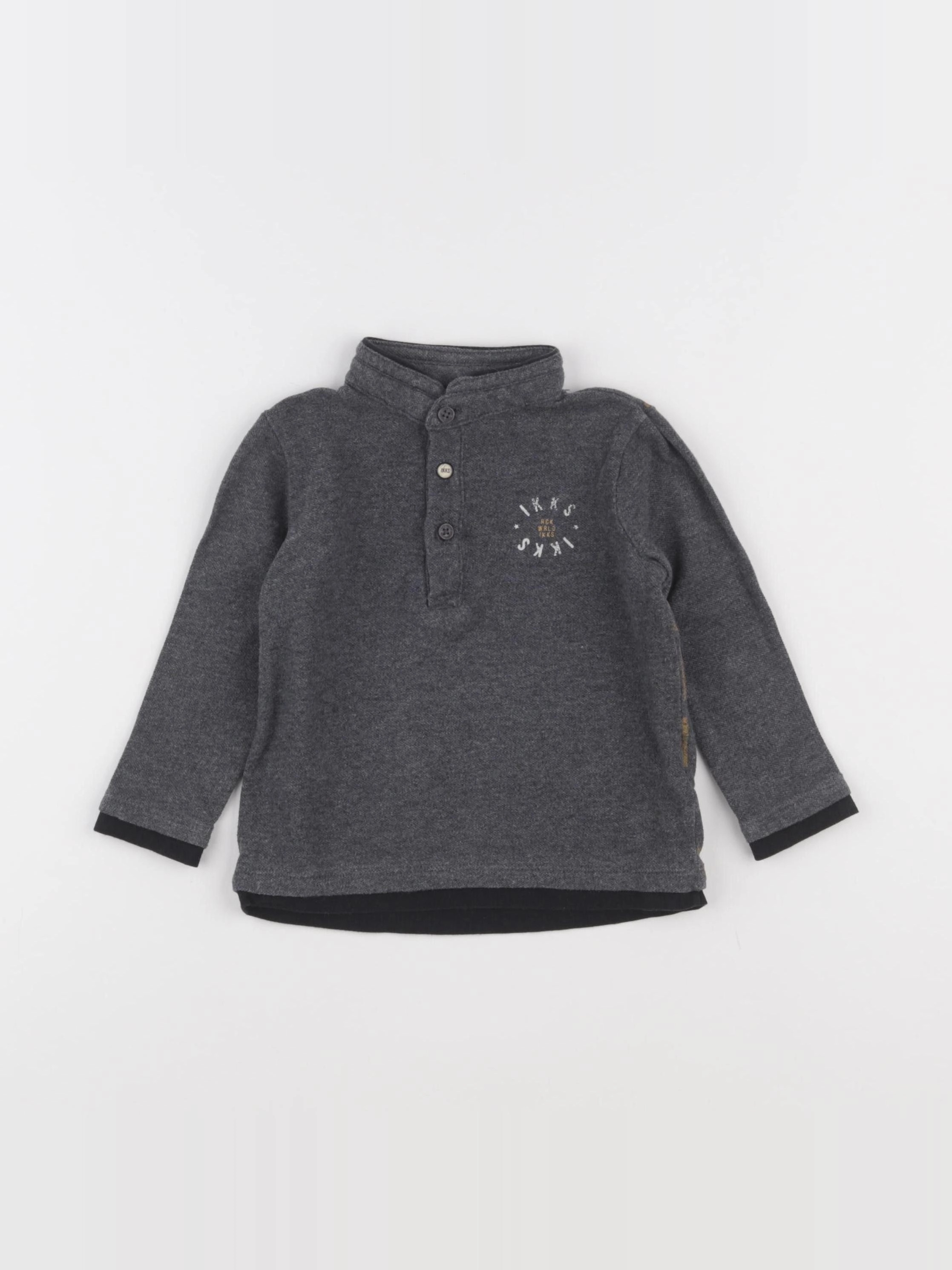 IKKS - polo imprimé au dos gris - 18 mois