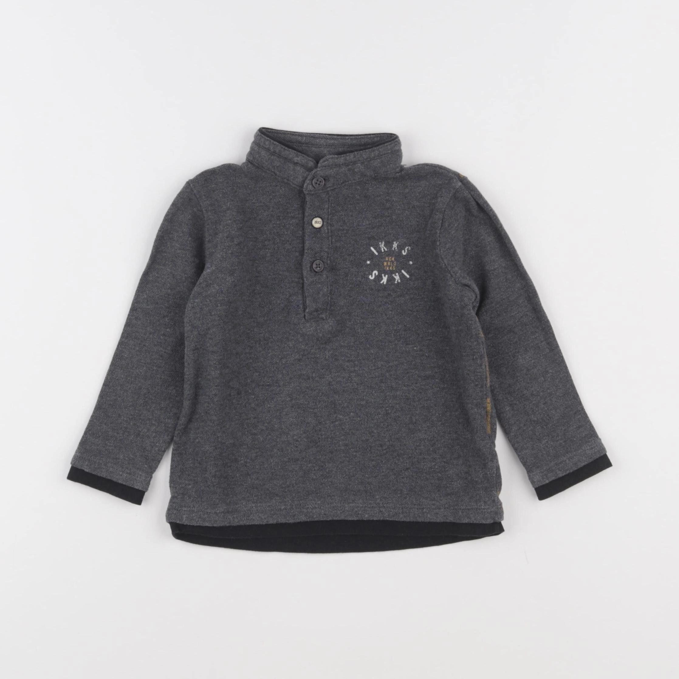IKKS - polo imprimé au dos gris - 18 mois