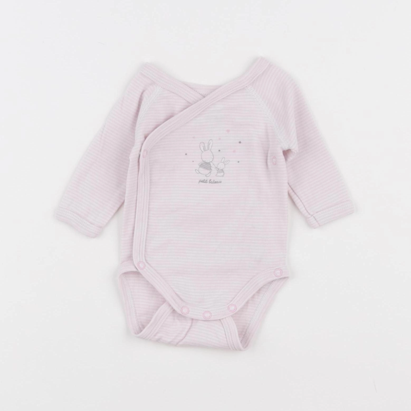 Petit Bateau - body rose - 0 mois