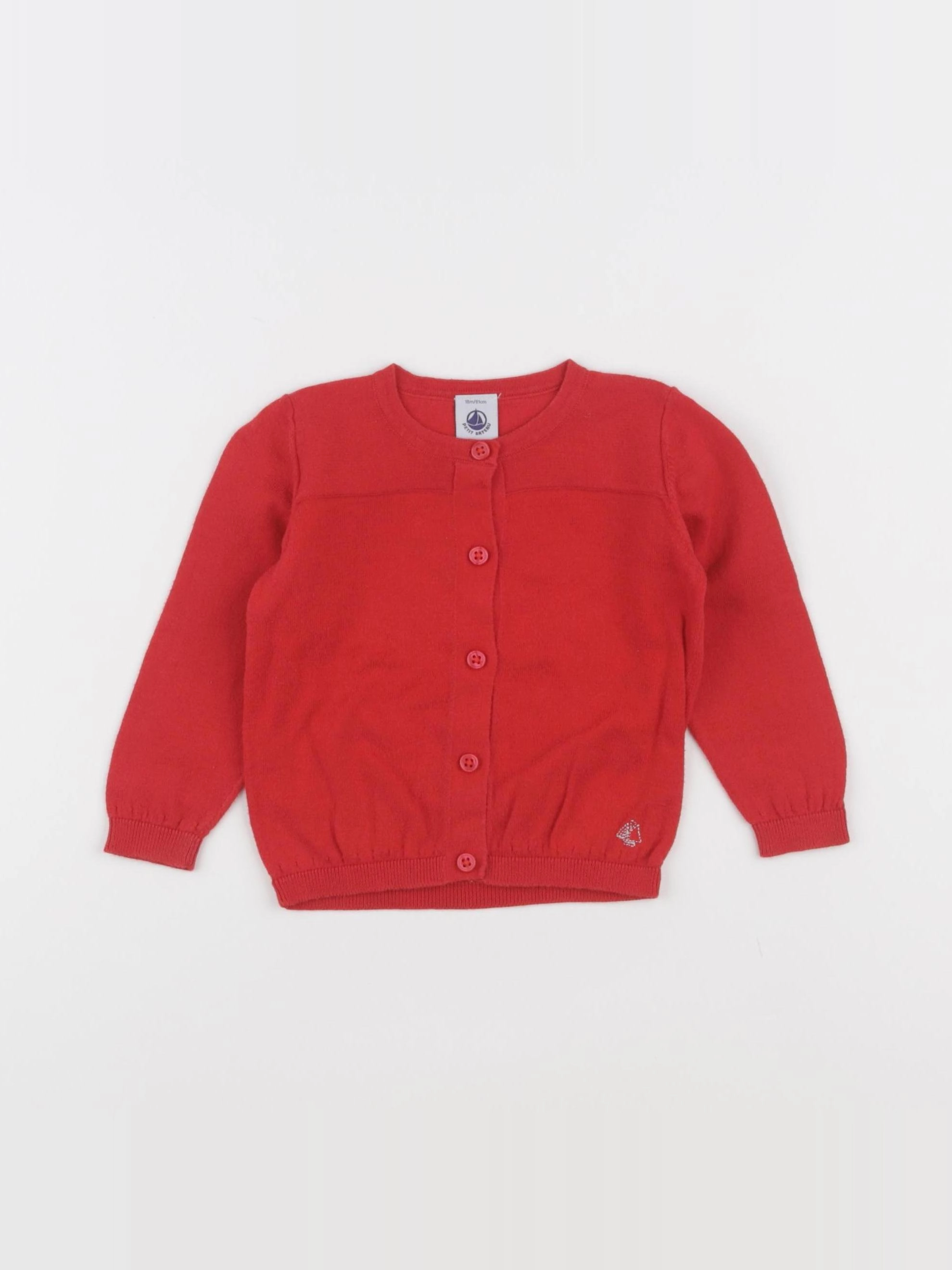 Petit Bateau - gilet rouge - 18 mois