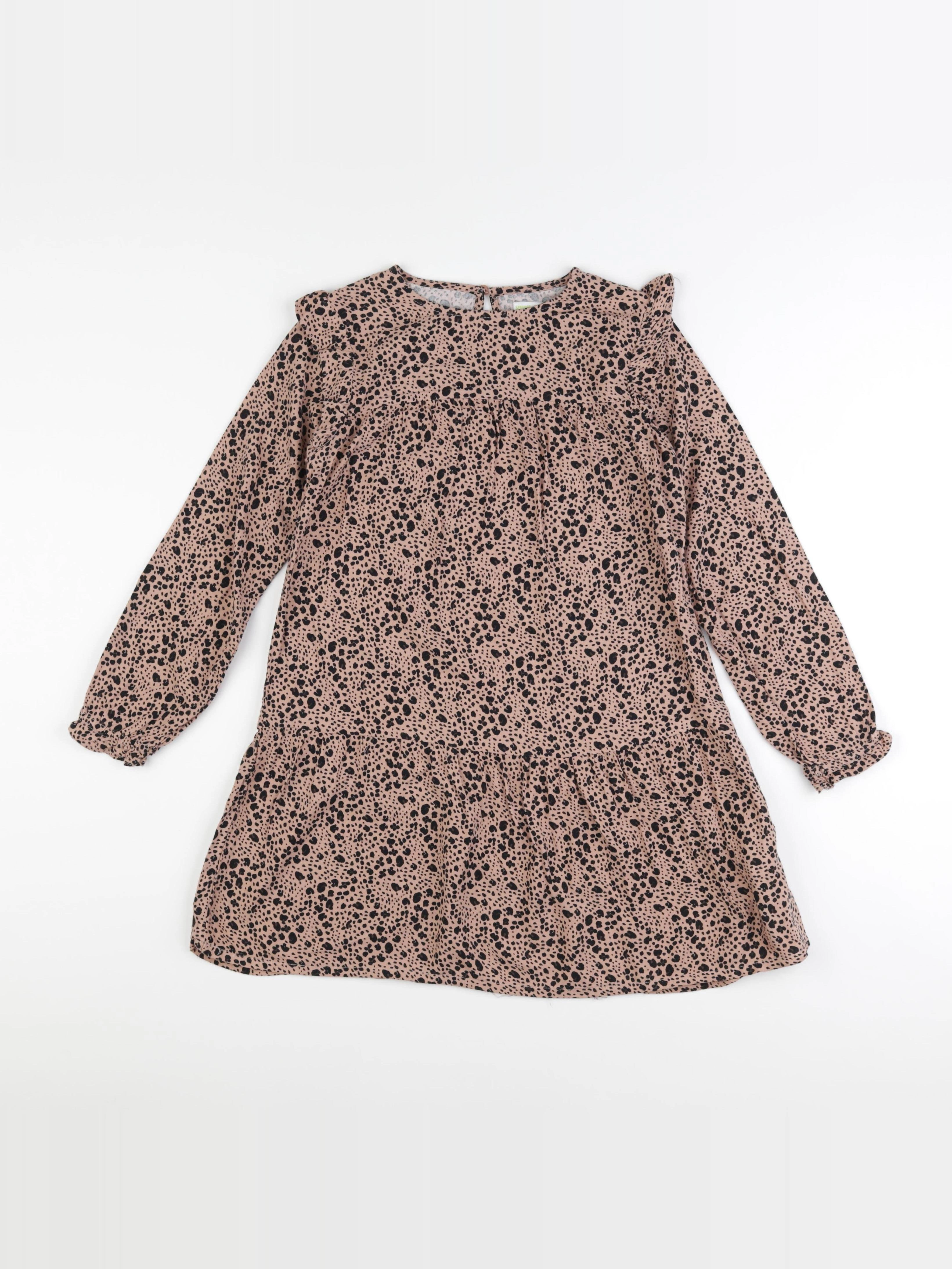 Vertbaudet - robe marron, noir - 9 ans