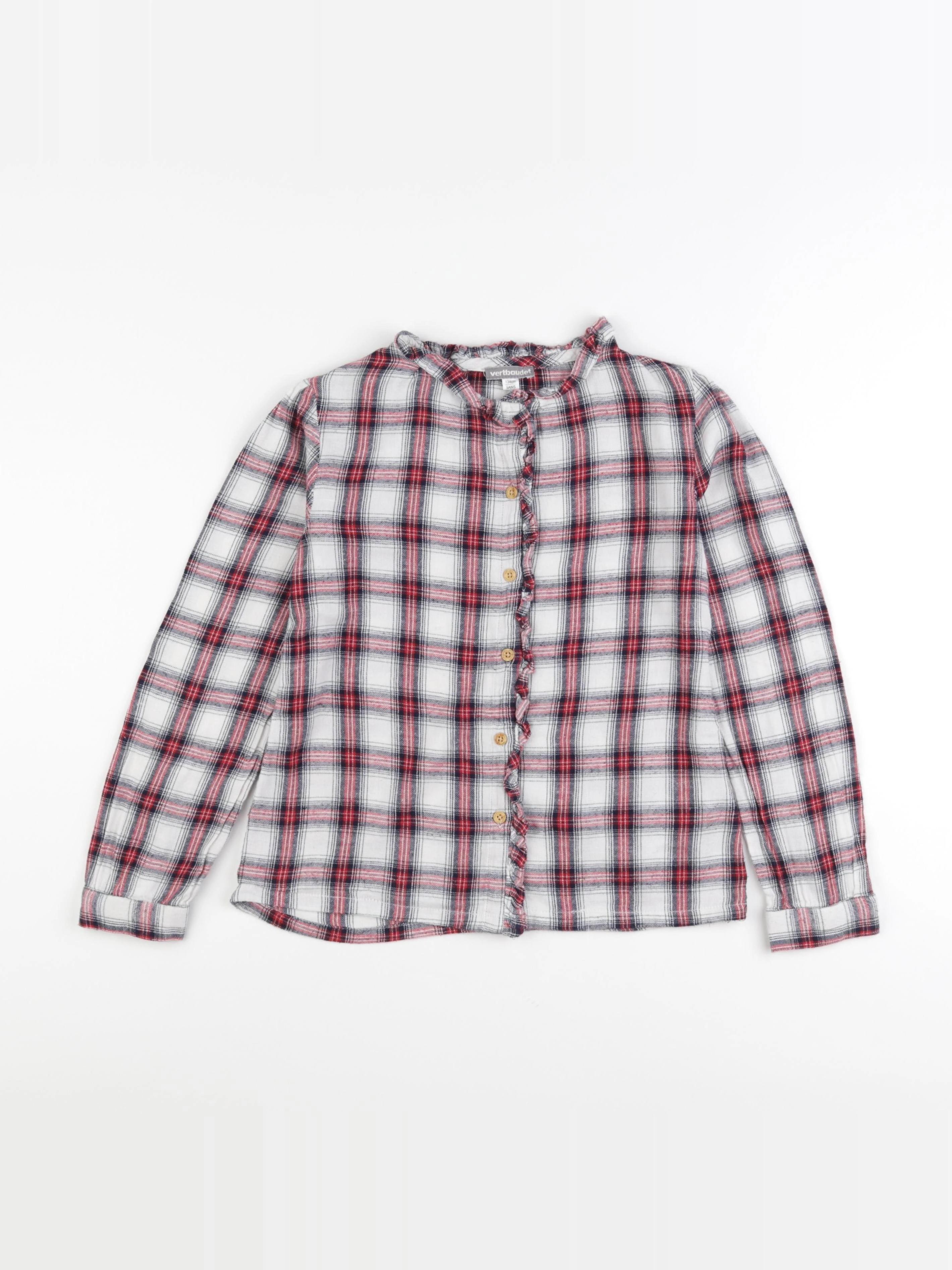 Vertbaudet - blouse blanc, rouge - 9 ans