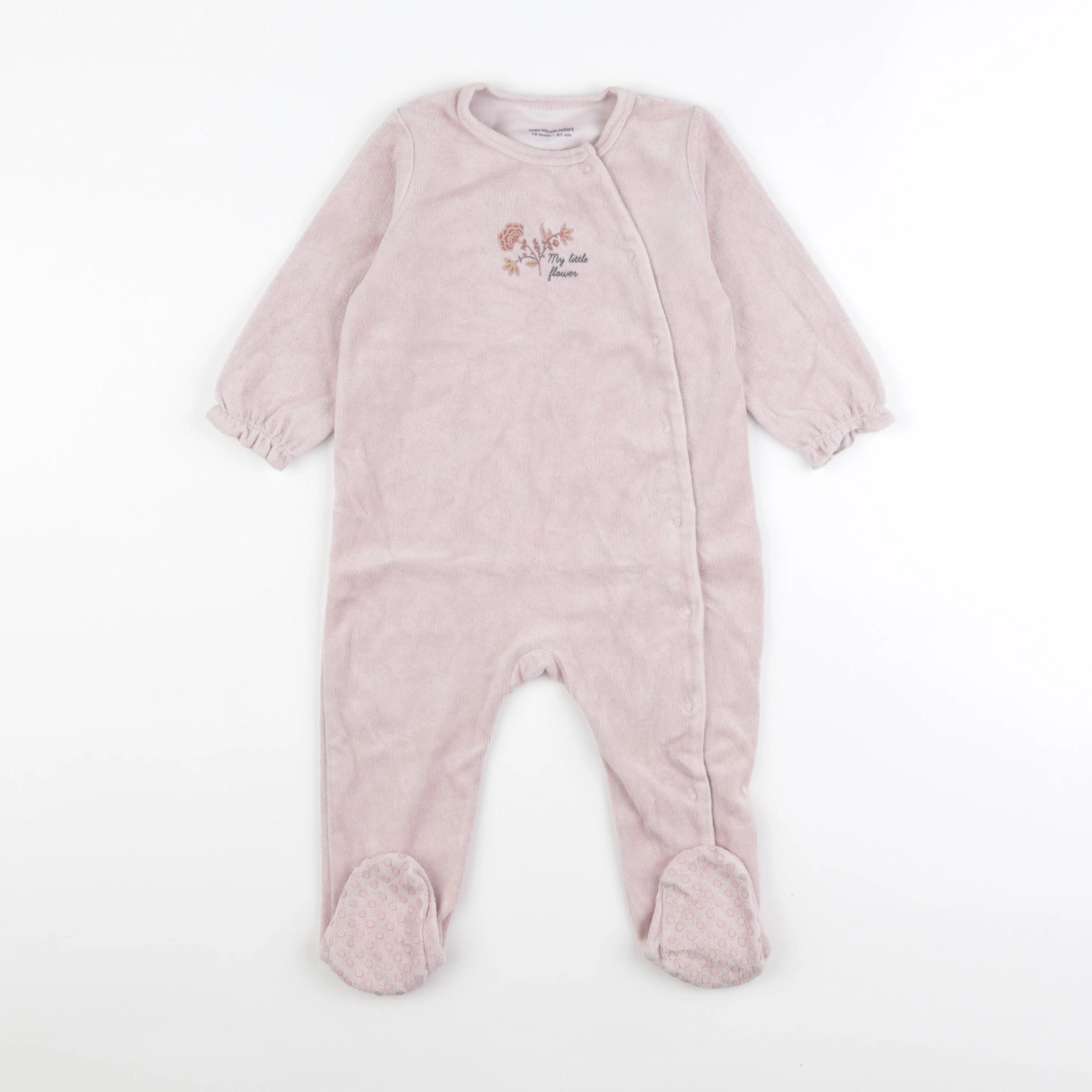 Vertbaudet - pyjama velours rose - 18 mois