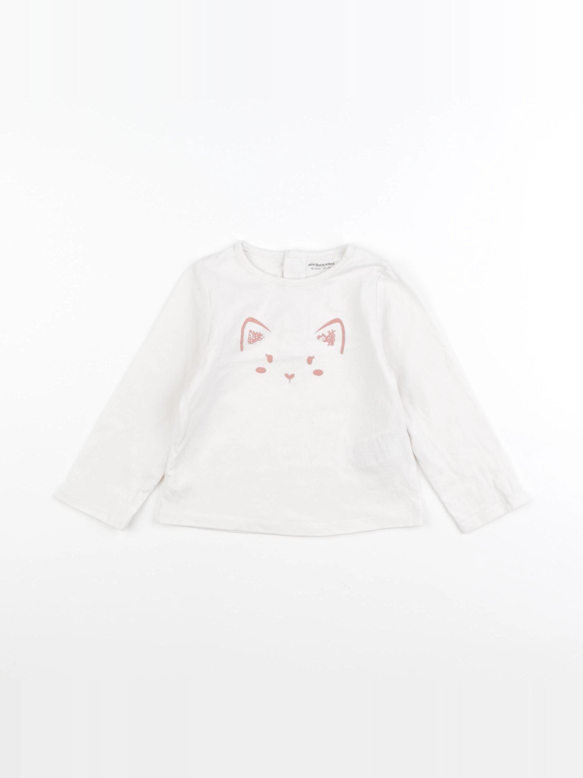 Vertbaudet - tee-shirt blanc - 18 mois