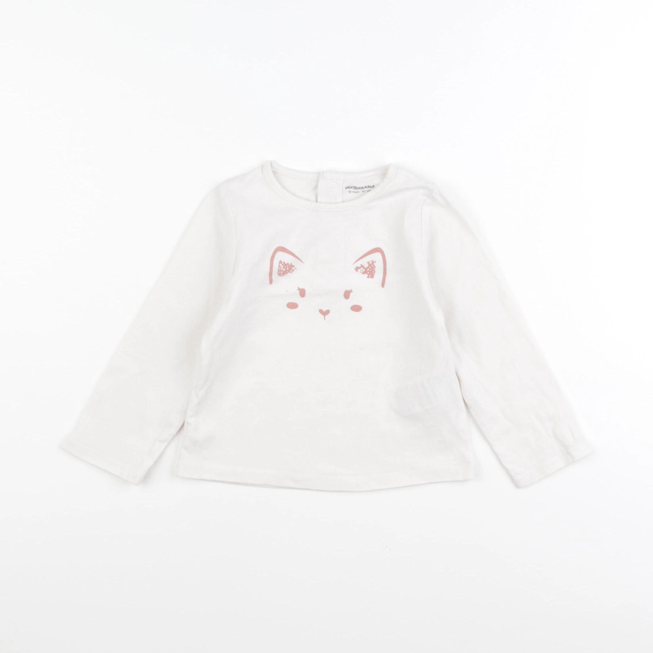 Vertbaudet - tee-shirt blanc - 18 mois