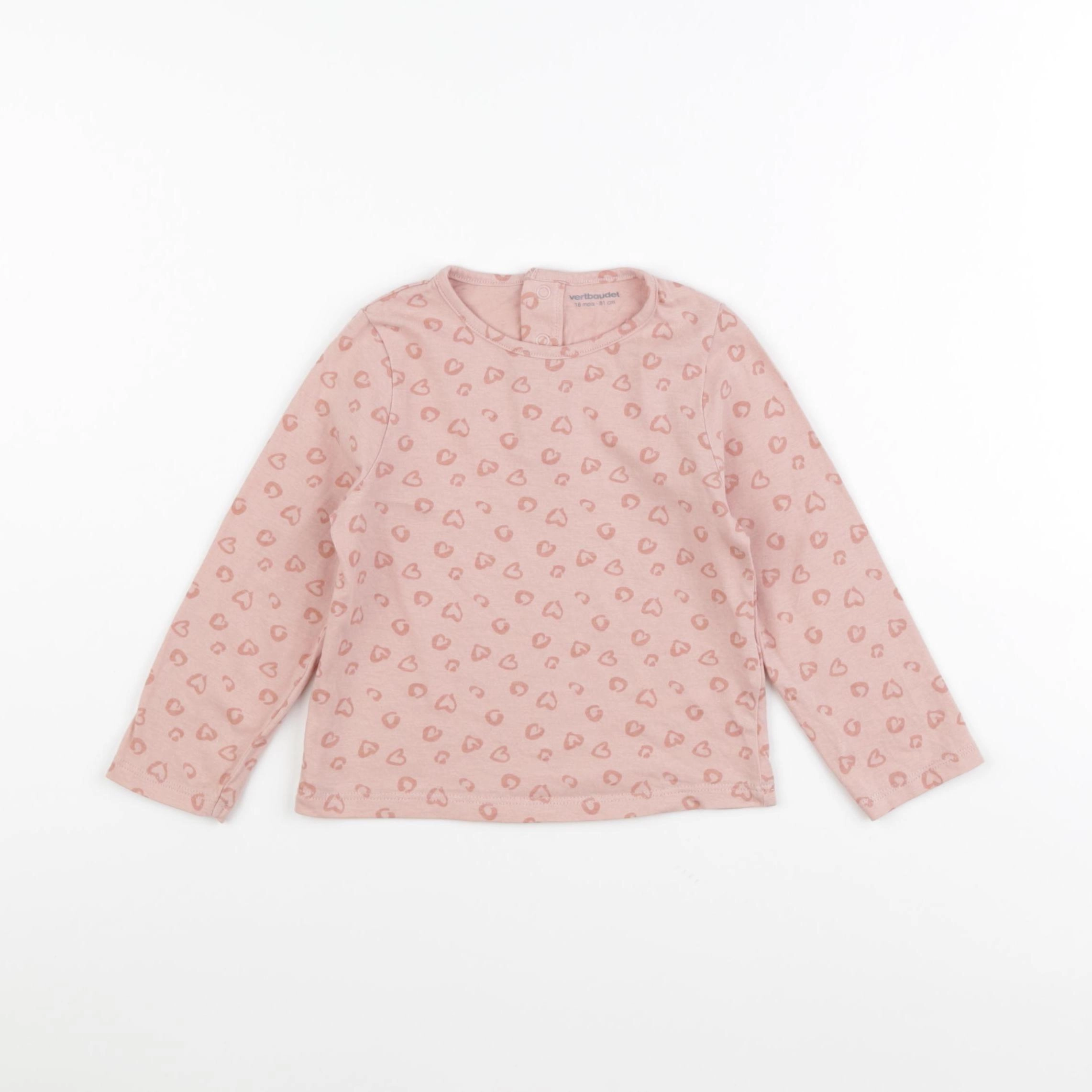 Vertbaudet - tee-shirt rose - 18 mois