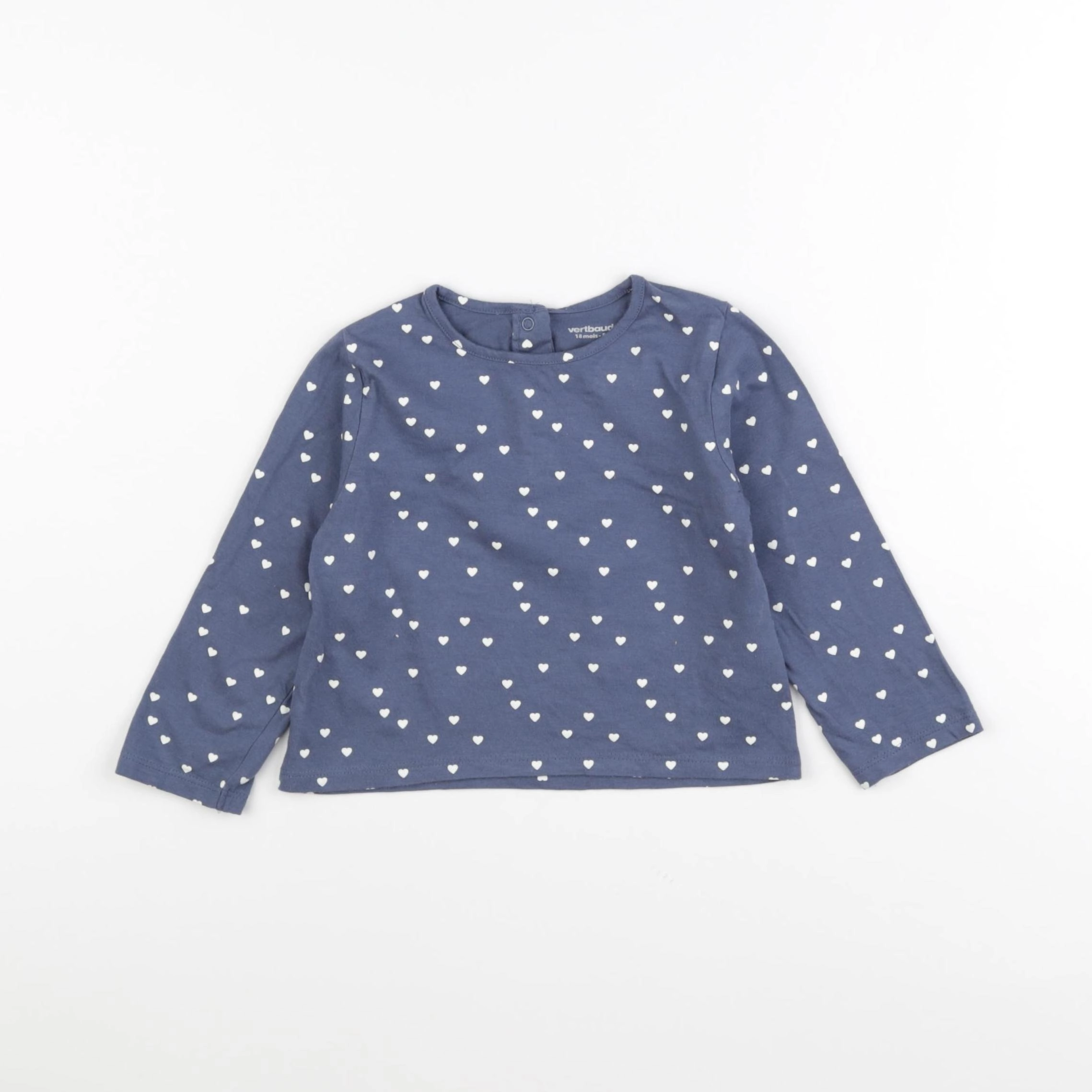 Vertbaudet - tee-shirt bleu, blanc - 18 mois