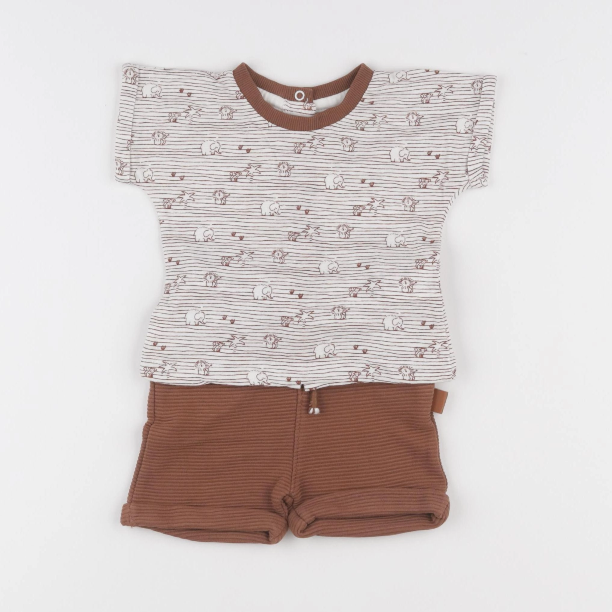 Vertbaudet - ensemble marron - 6 mois