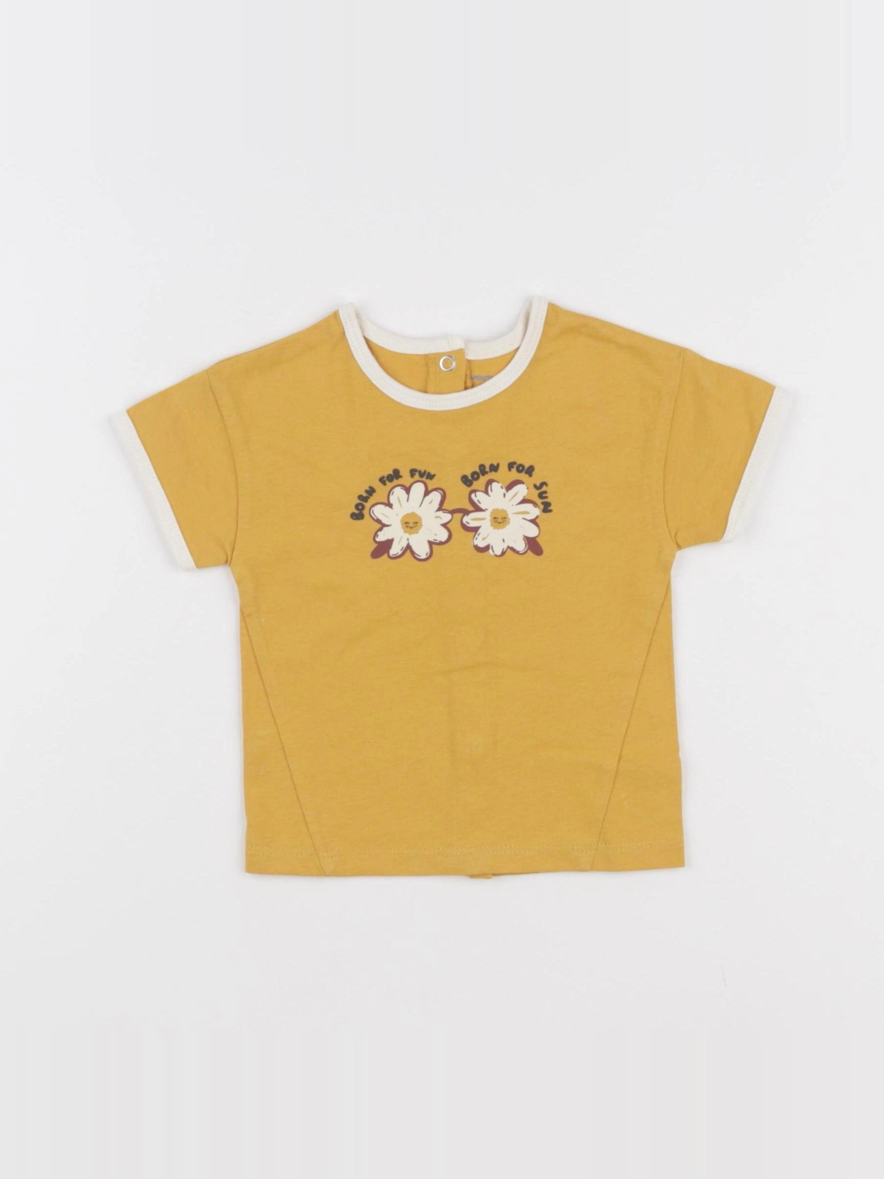 Vertbaudet - tee-shirt jaune - 6 mois