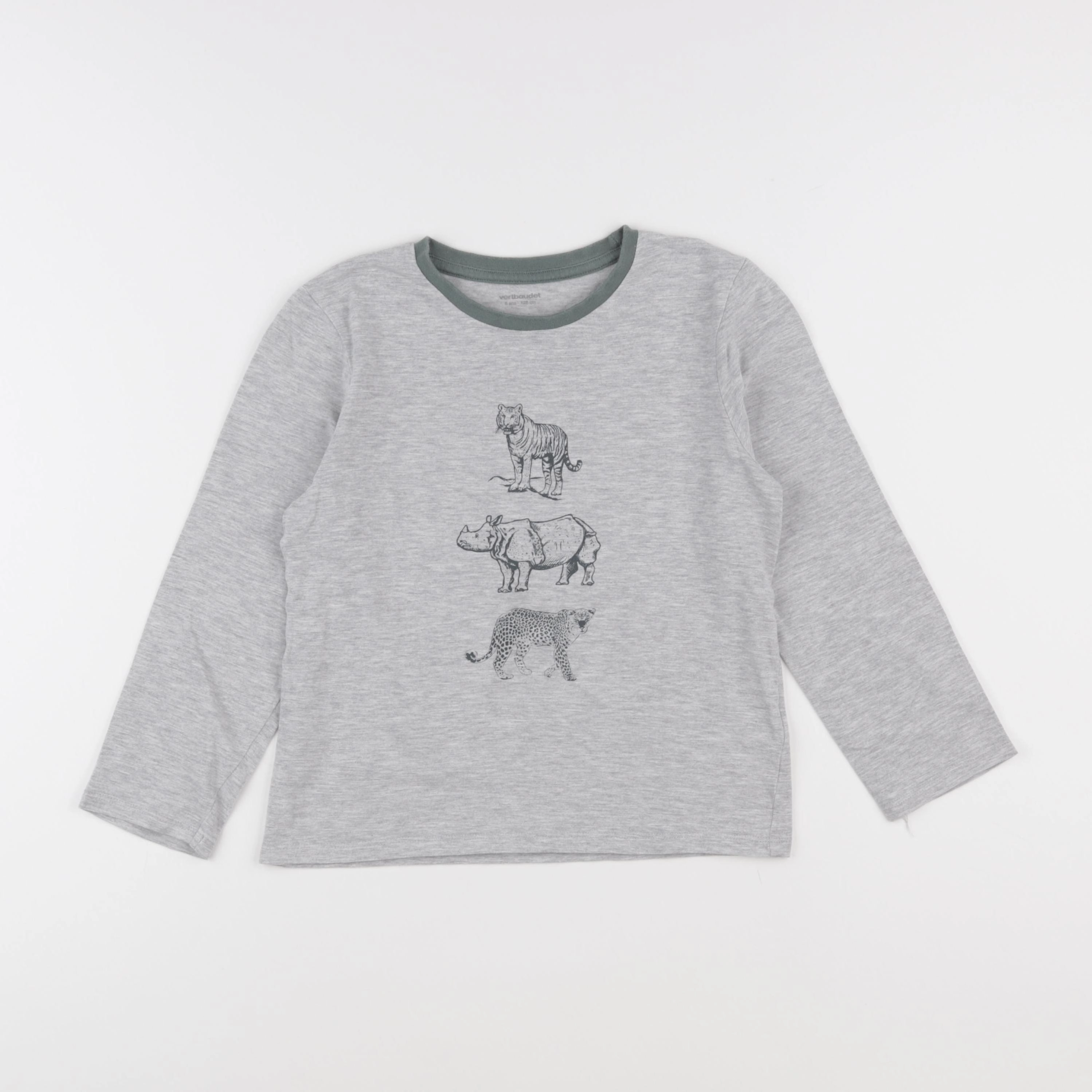 Vertbaudet - tee-shirt gris - 8 ans