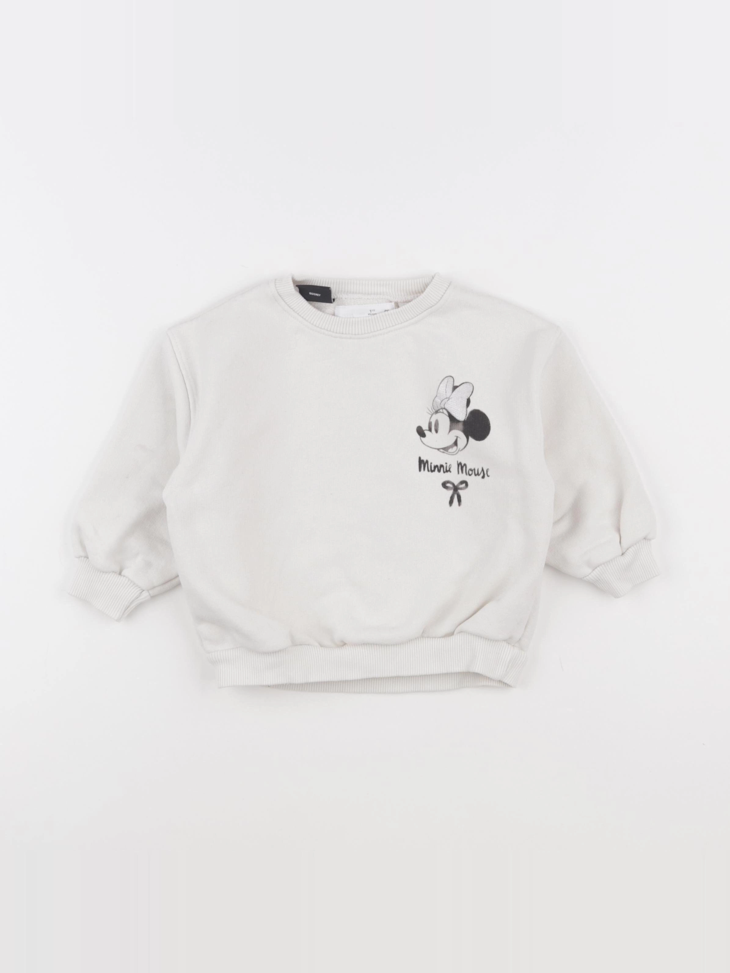Zara - sweat blanc - 12/18 mois