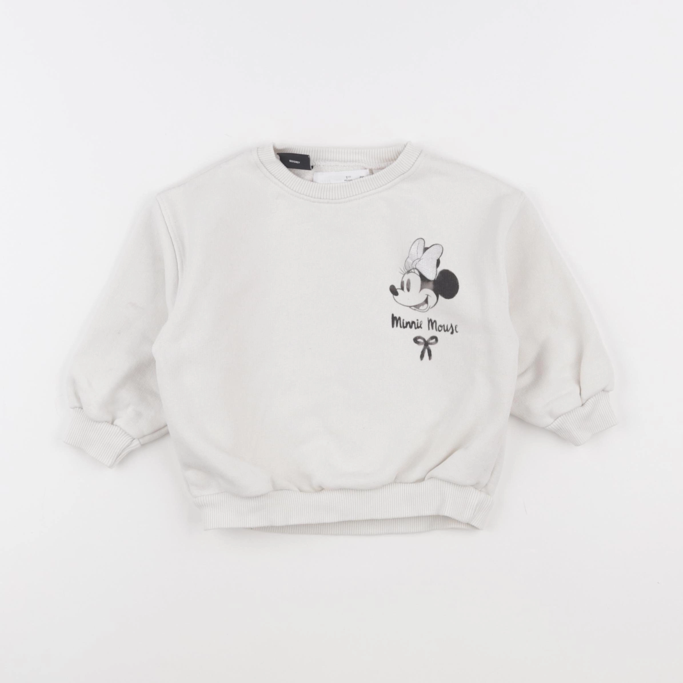 Zara - sweat blanc - 12/18 mois