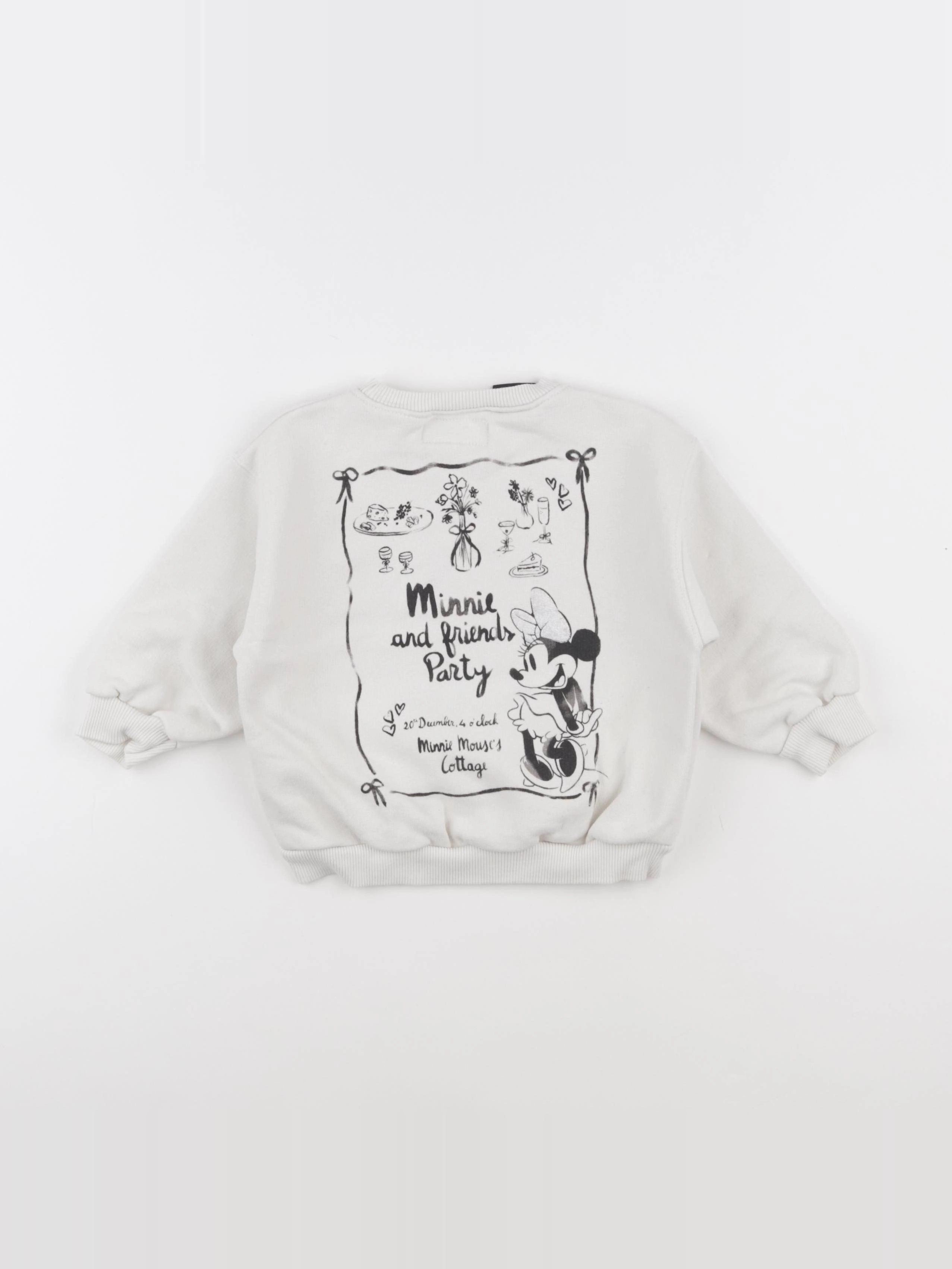 Zara - sweat blanc - 12/18 mois