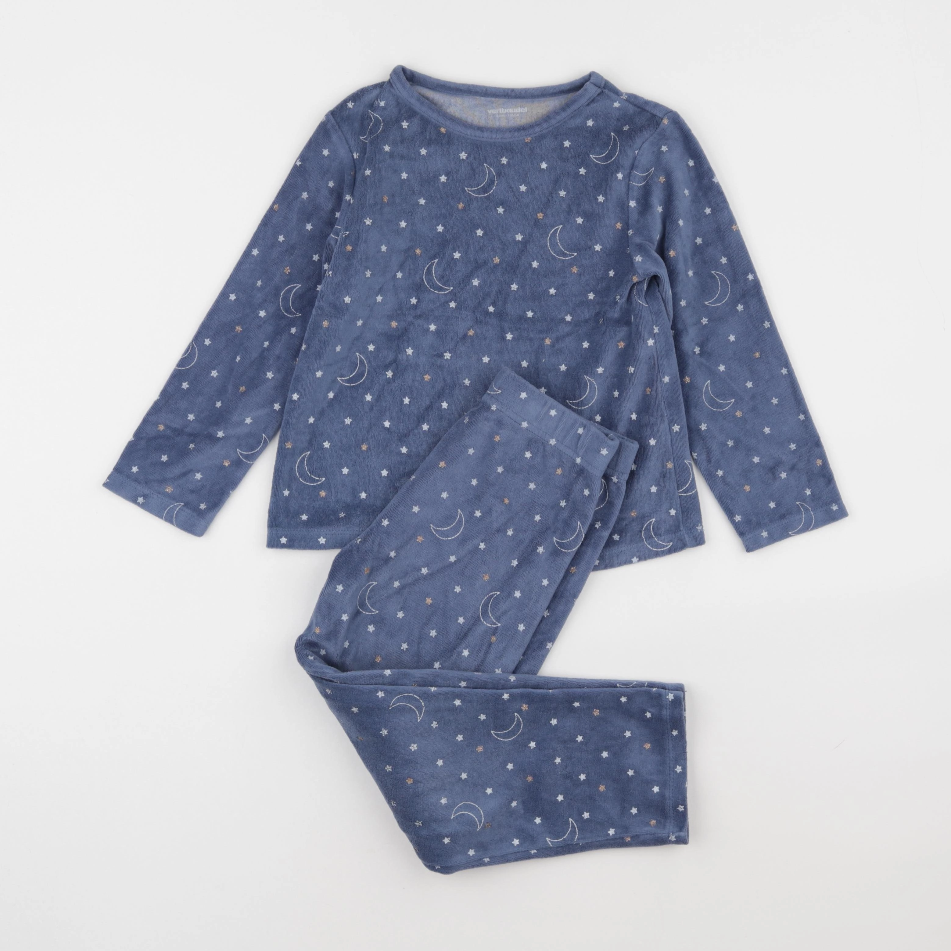 Vertbaudet - pyjama velours bleu - 6 ans