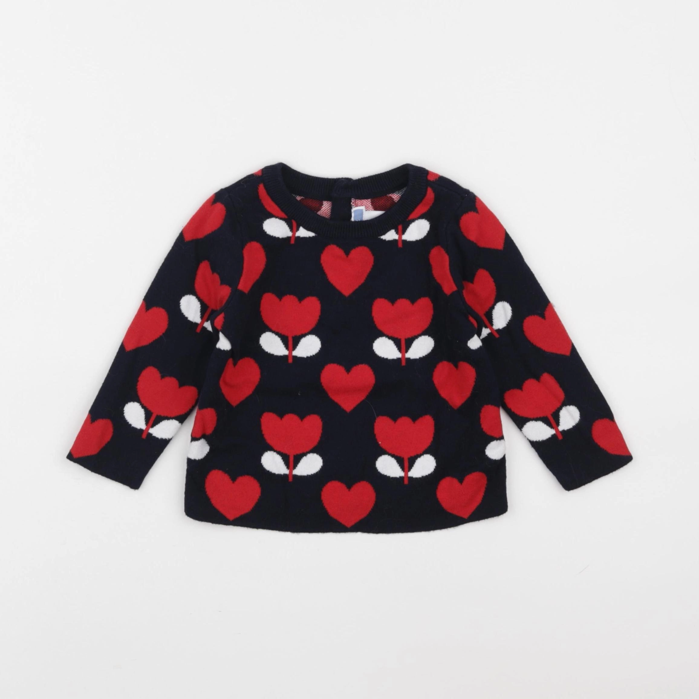 Jacadi - pull bleu - 12 mois