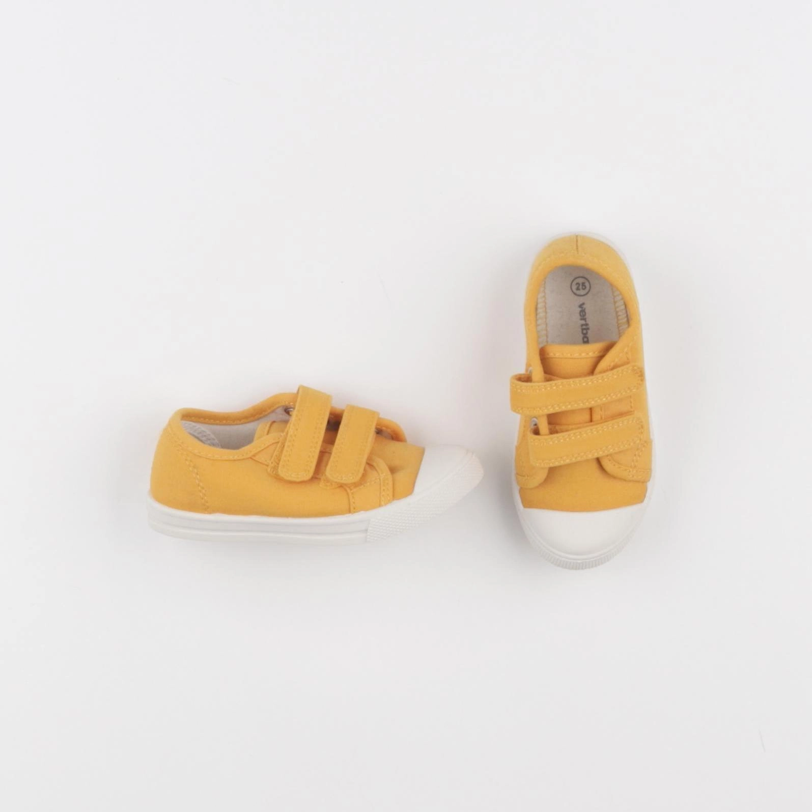 Vertbaudet - tennis à scratch/ lacets jaune - pointure 25