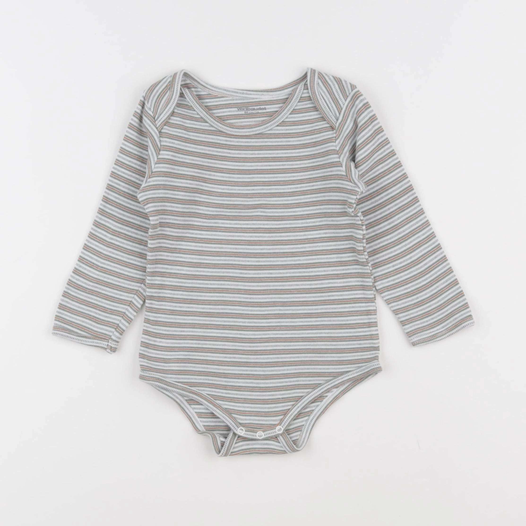 Vertbaudet - body blanc, vert - 2 ans