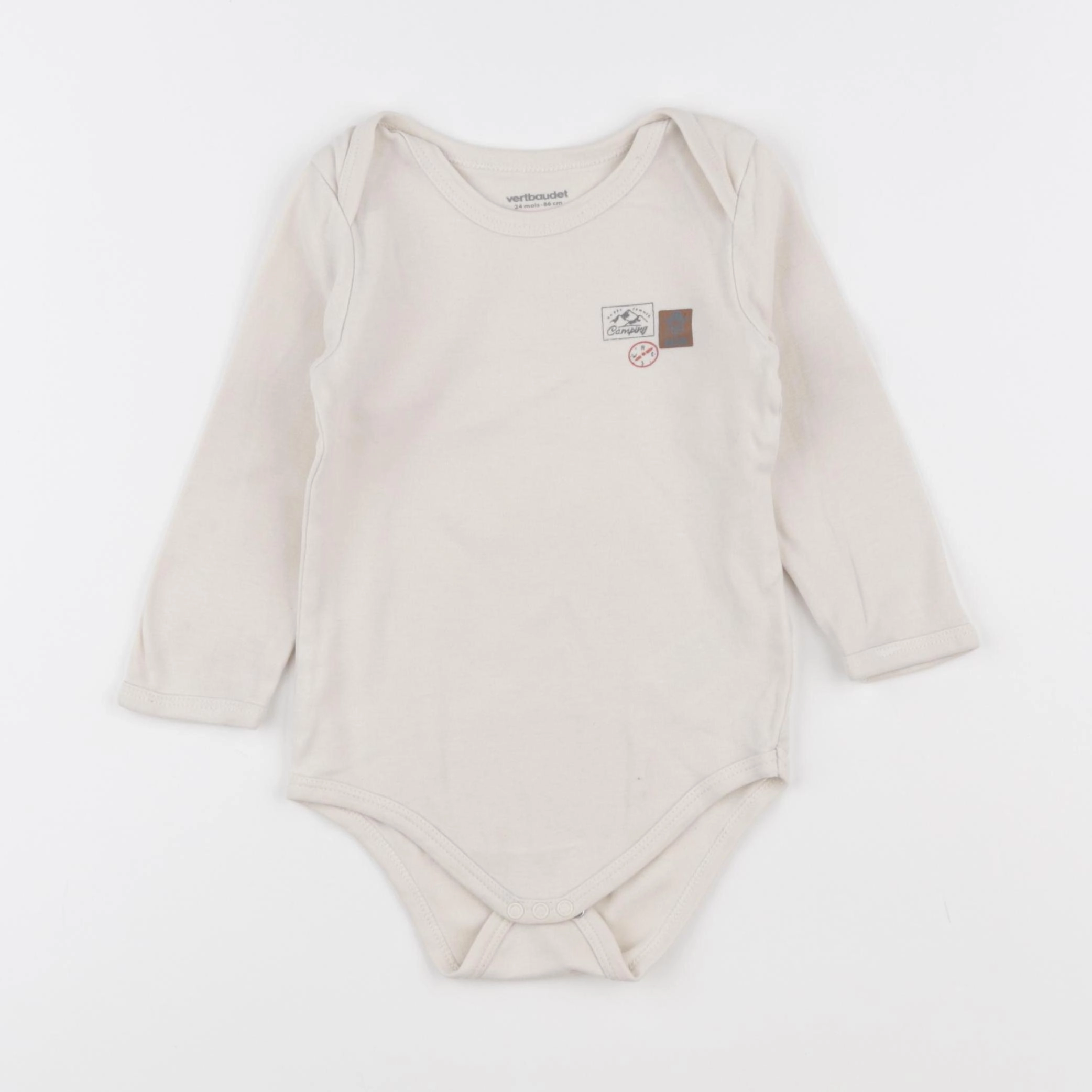 Vertbaudet - body vert, beige - 24 mois