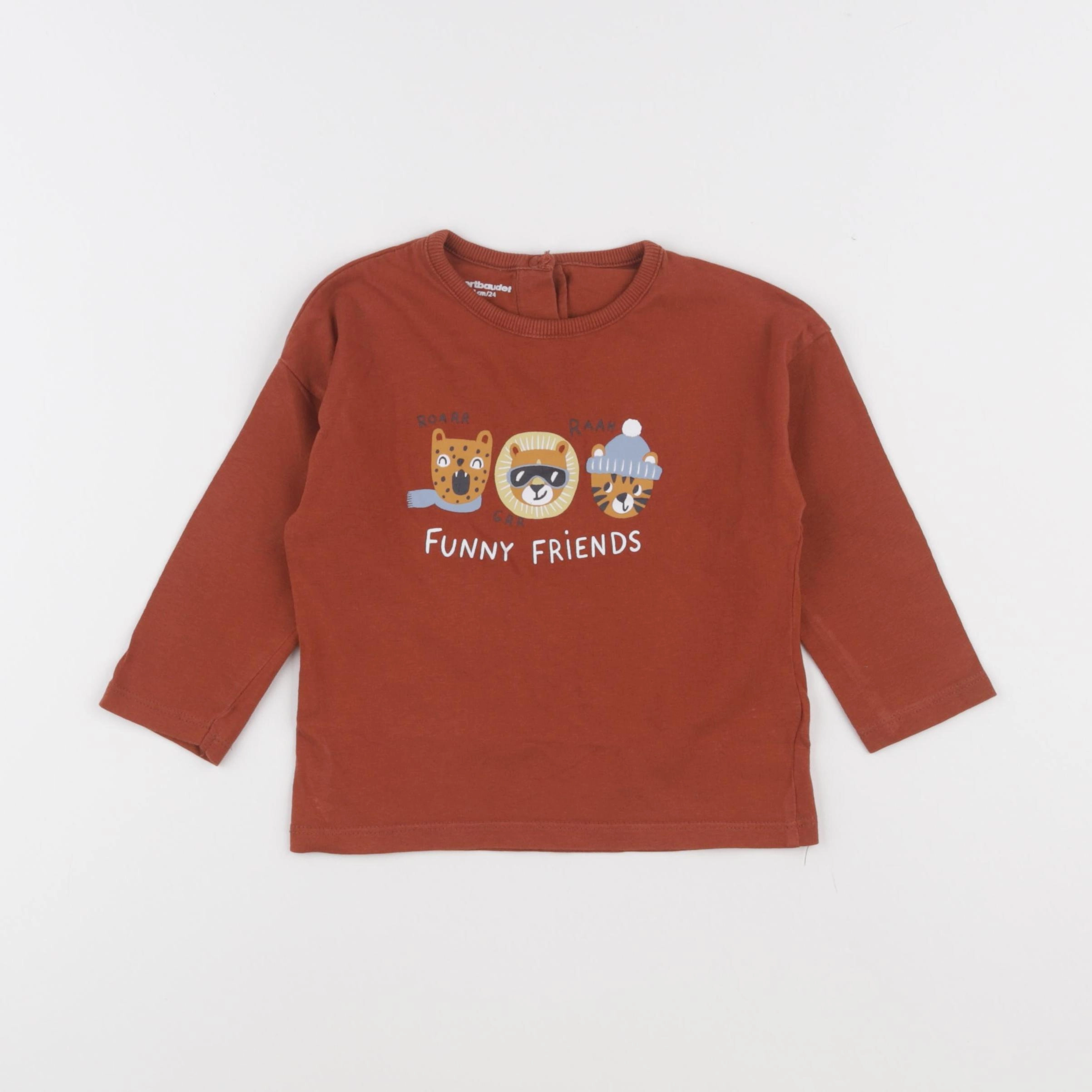 Vertbaudet - tee-shirt marron - 2 ans