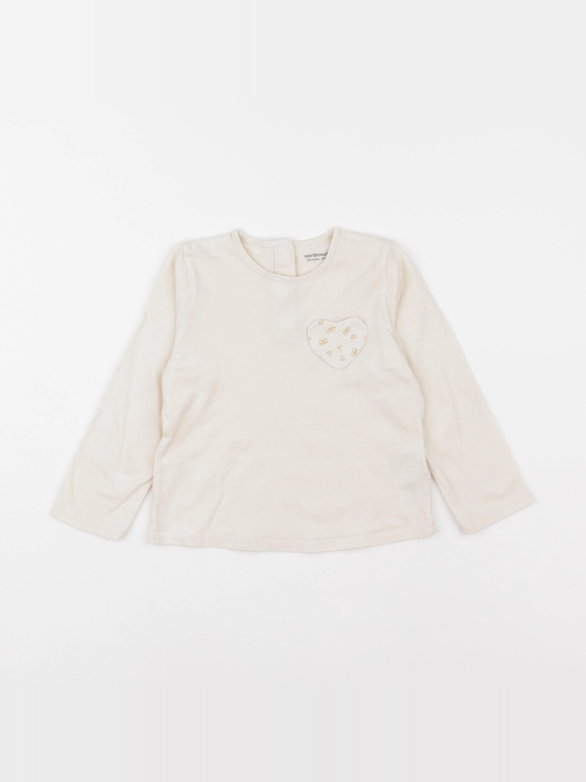 Vertbaudet - tee-shirt blanc - 24 mois