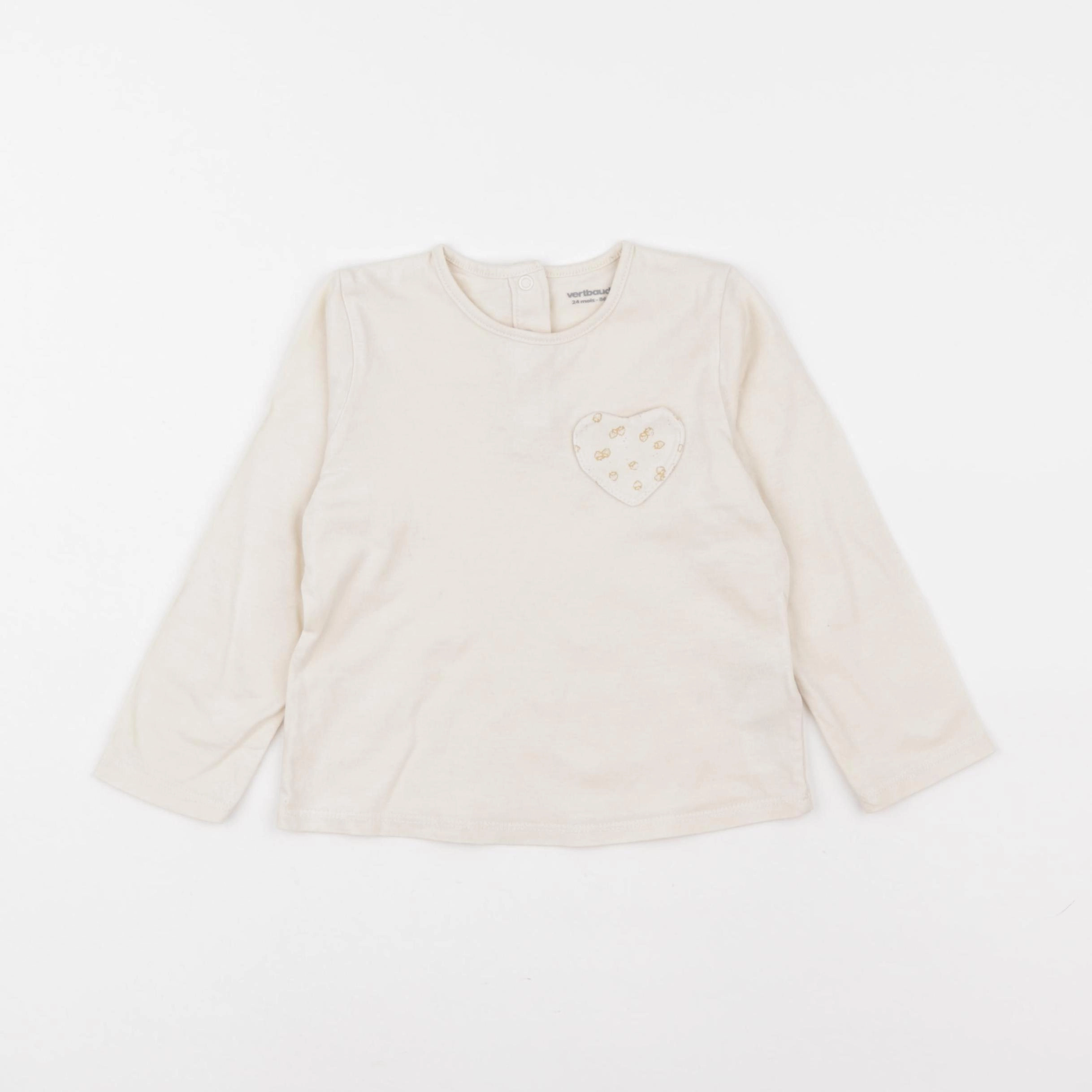 Vertbaudet - tee-shirt blanc - 24 mois