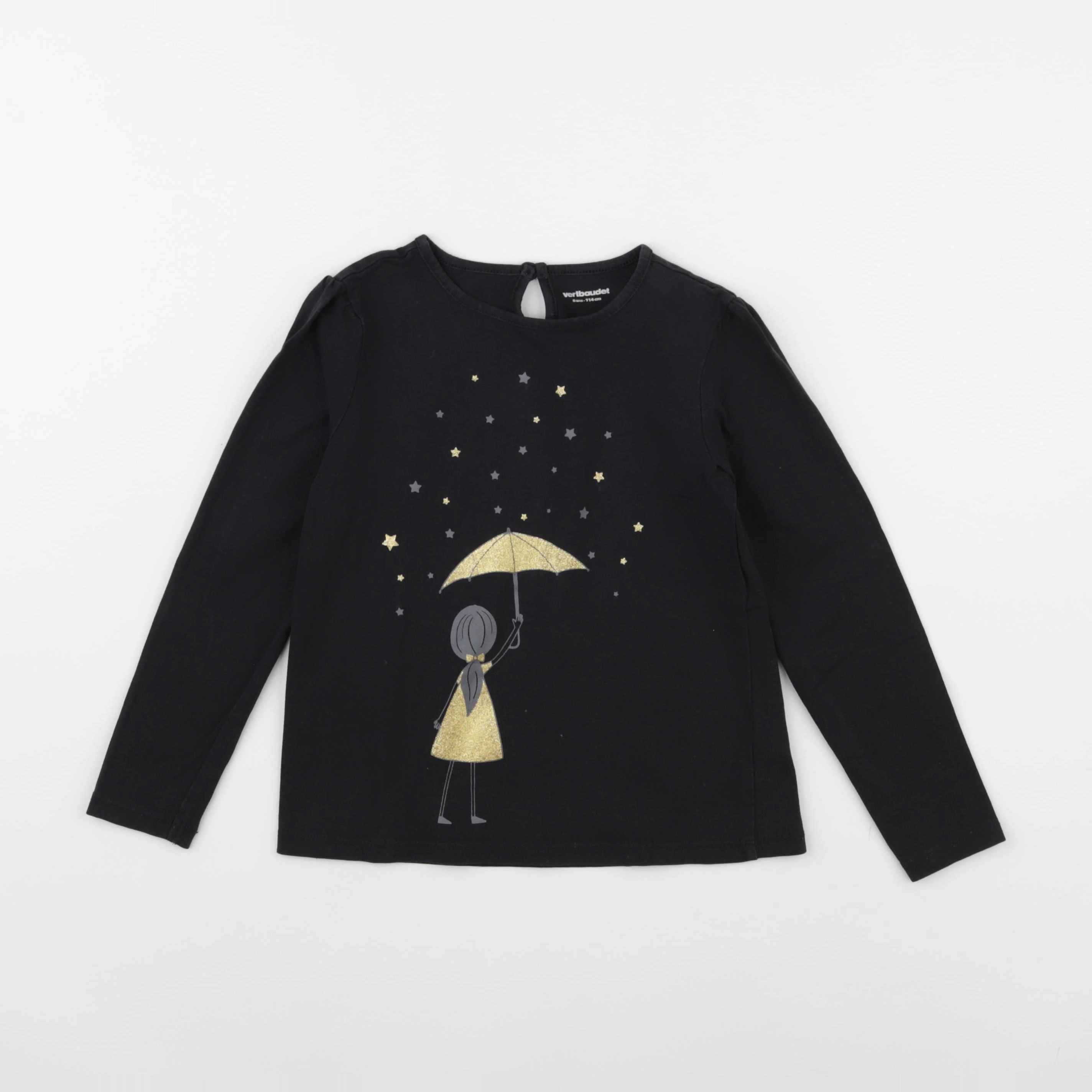 Vertbaudet - tee-shirt noir - 6 ans