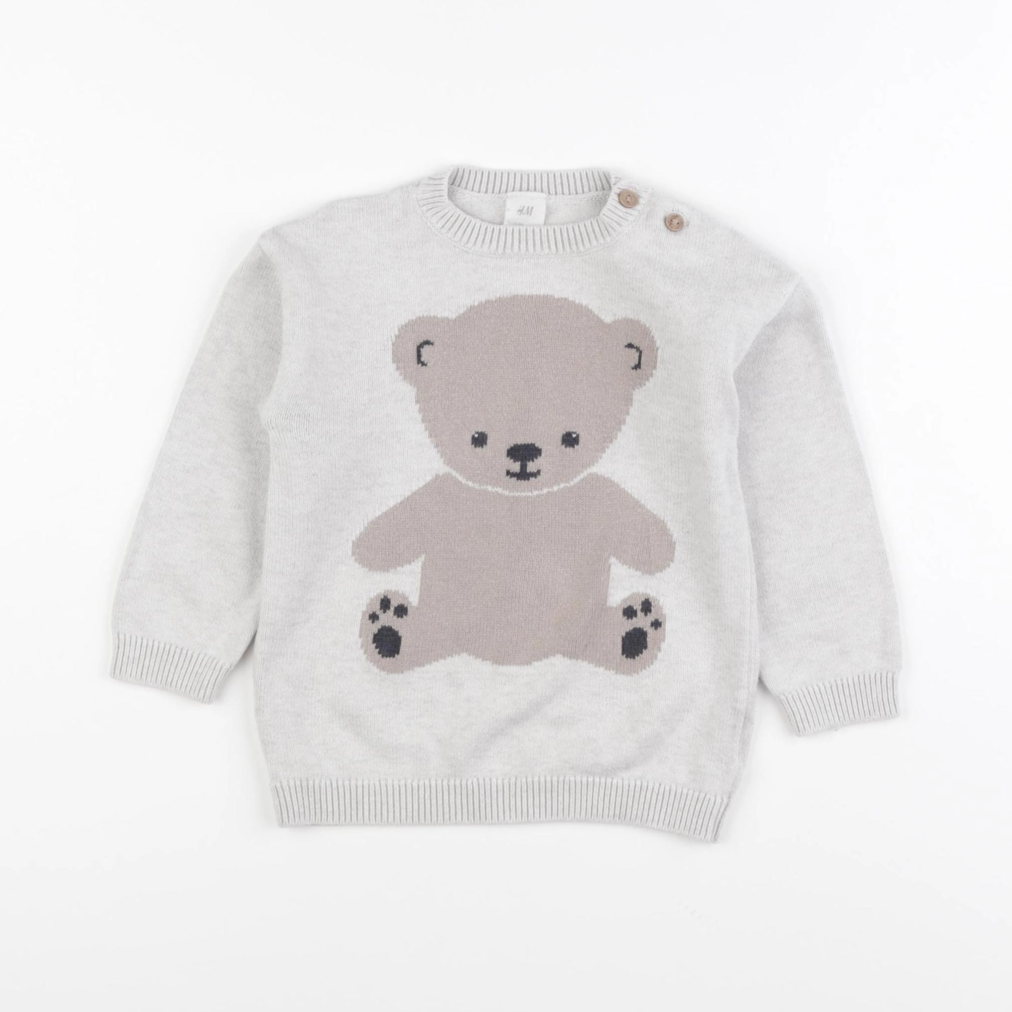 H&M - pull gris - 12/18 mois