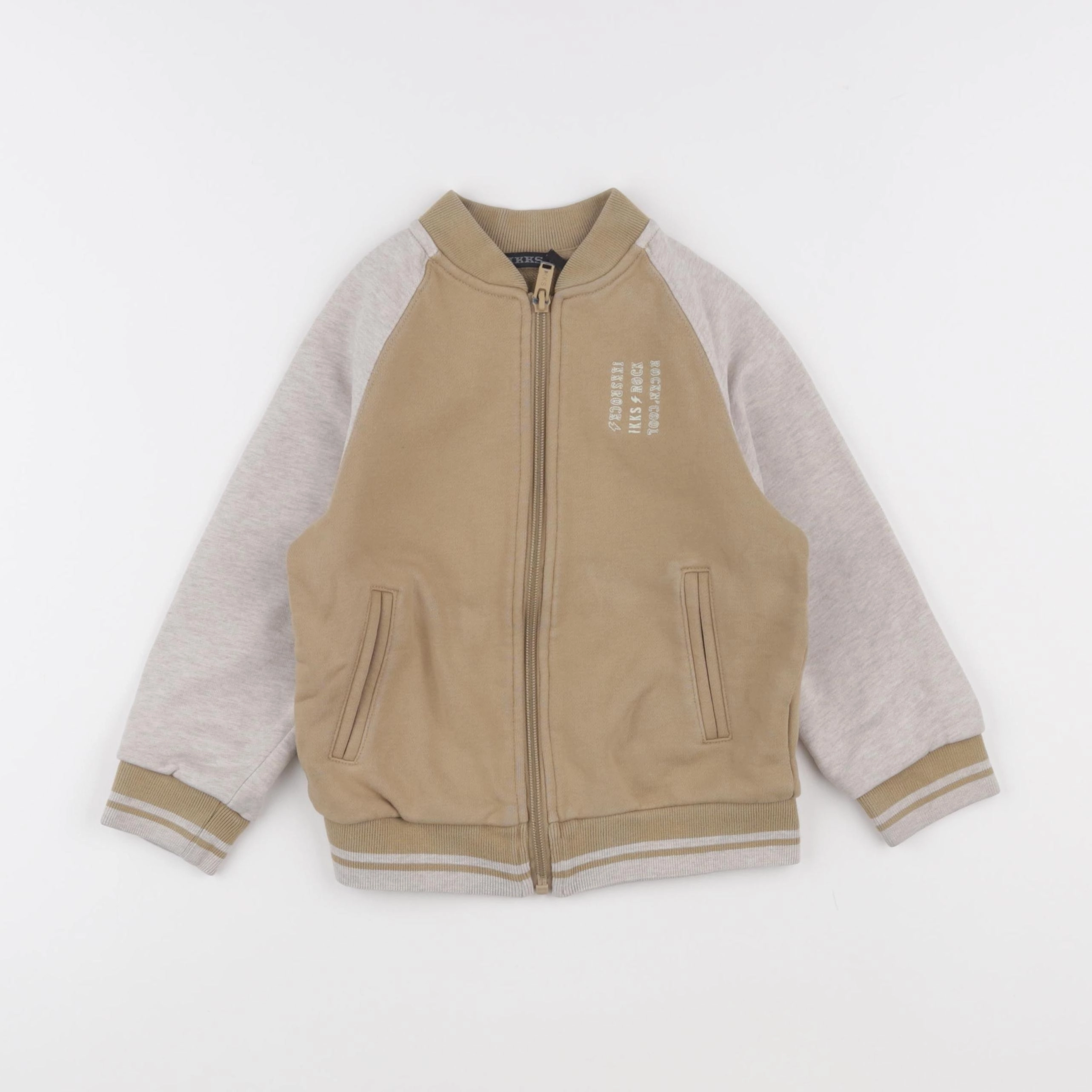 IKKS - sweat beige, gris - 4 ans