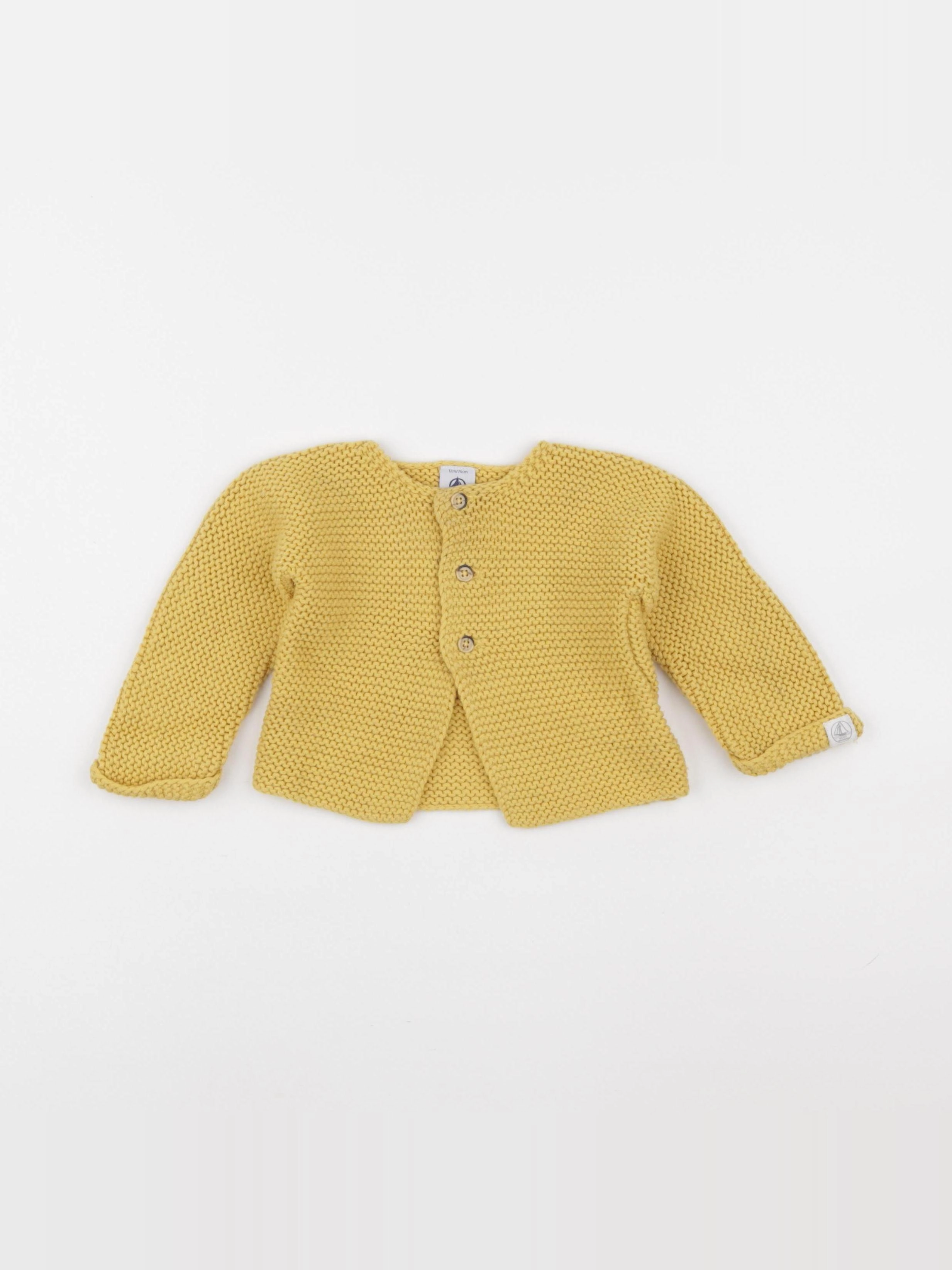 Petit Bateau - gilet jaune - 12 mois