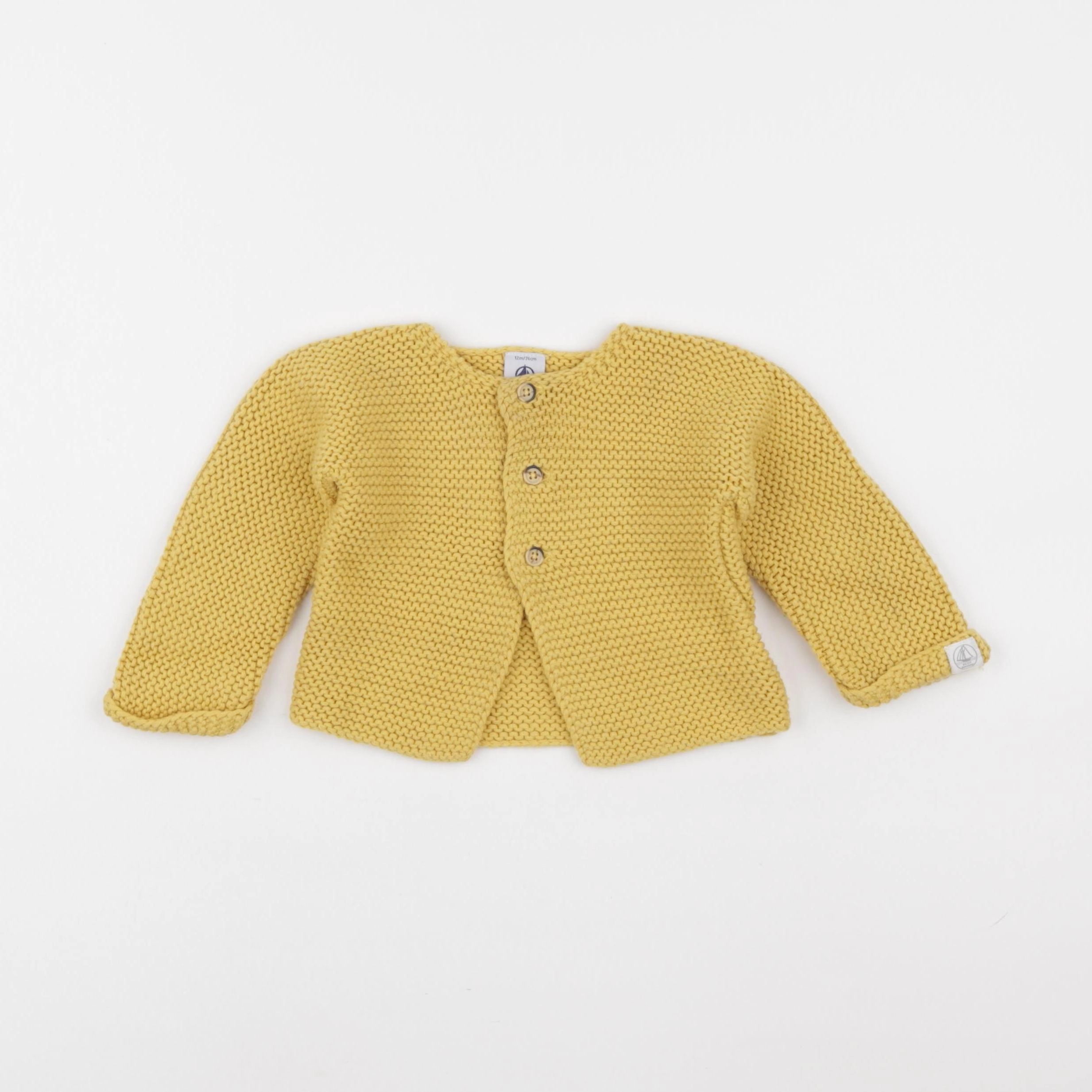 Petit Bateau - gilet jaune - 12 mois