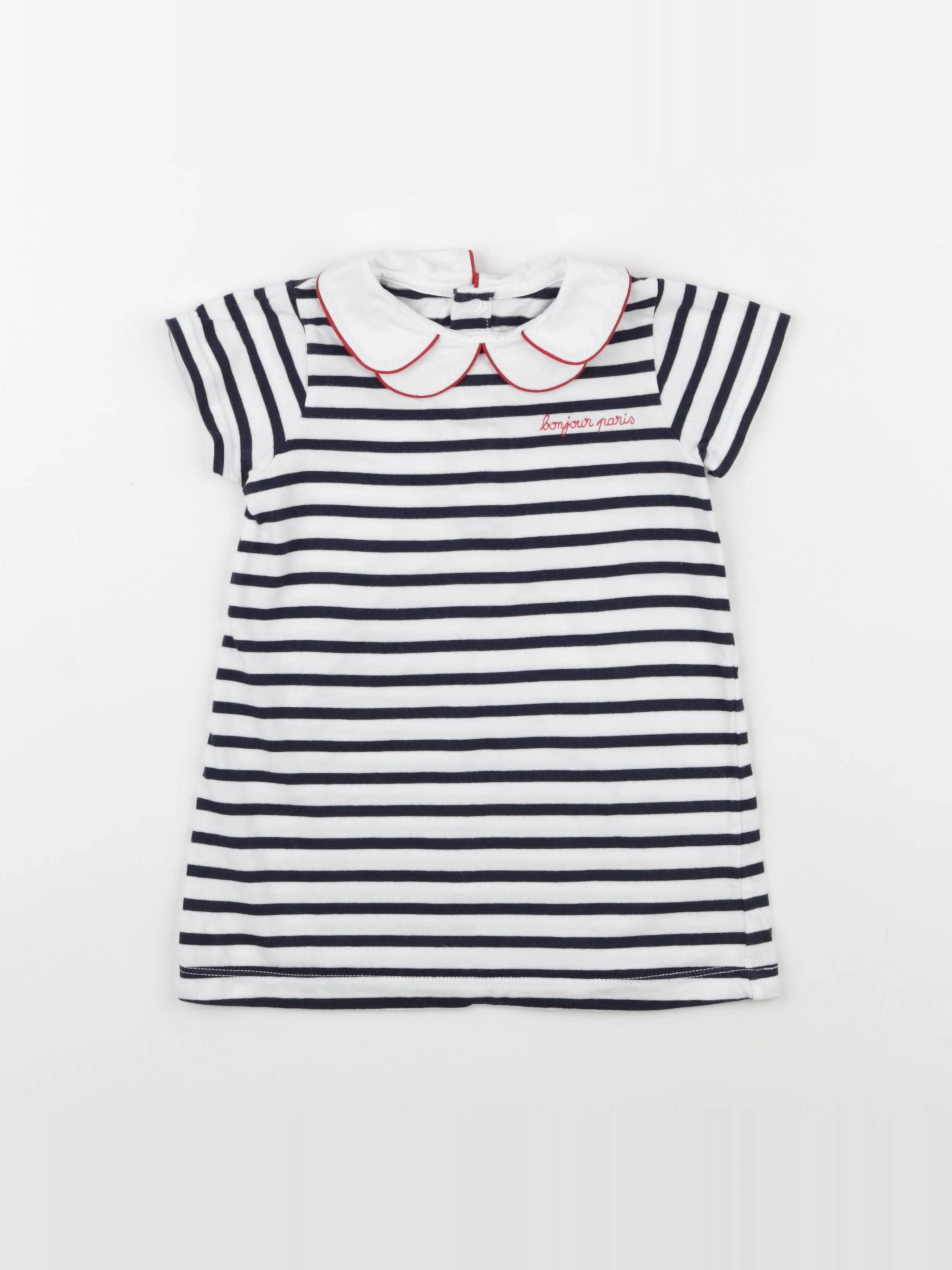 Jacadi - robe blanc, bleu - 24 mois