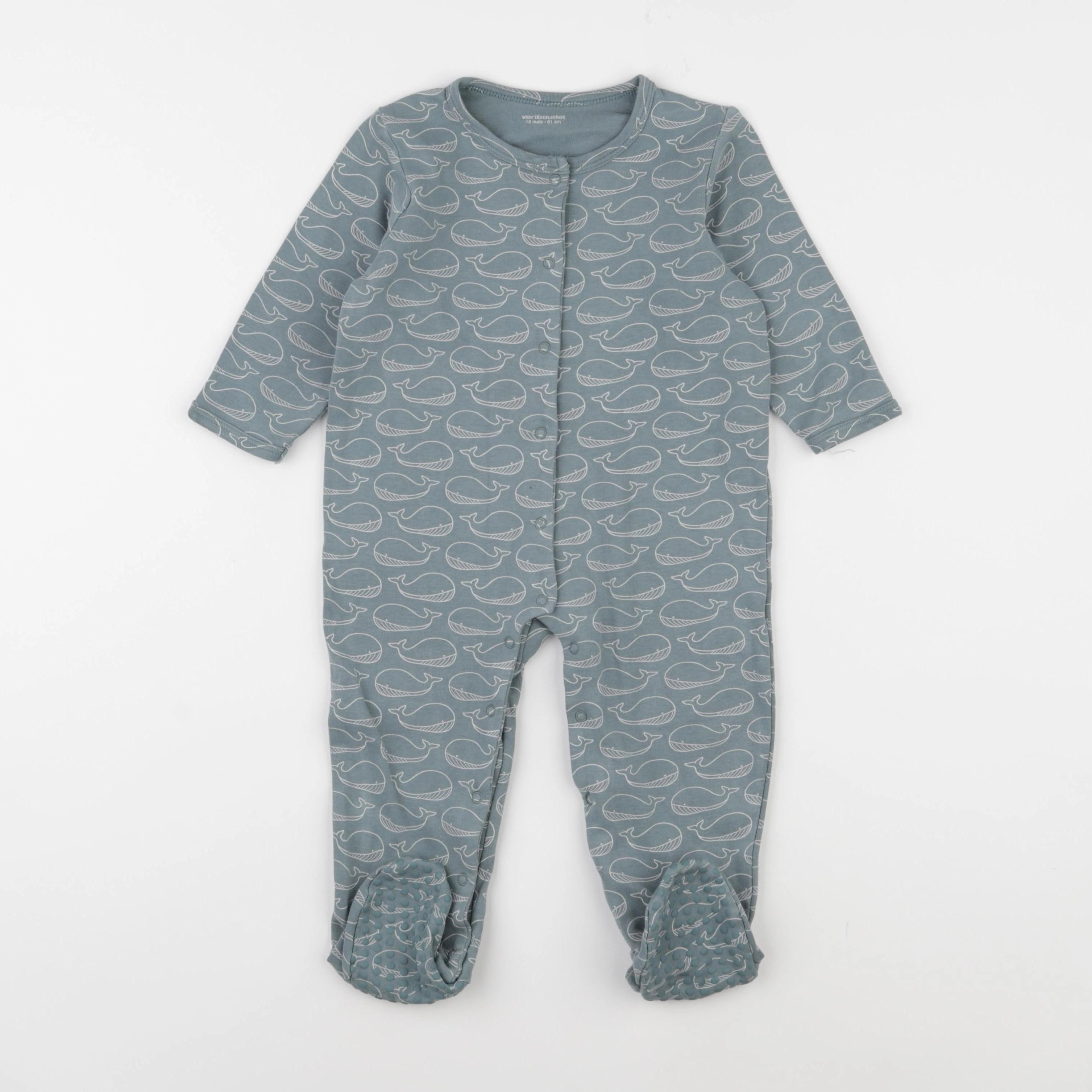 Vertbaudet - pyjama coton bleu - 18 mois
