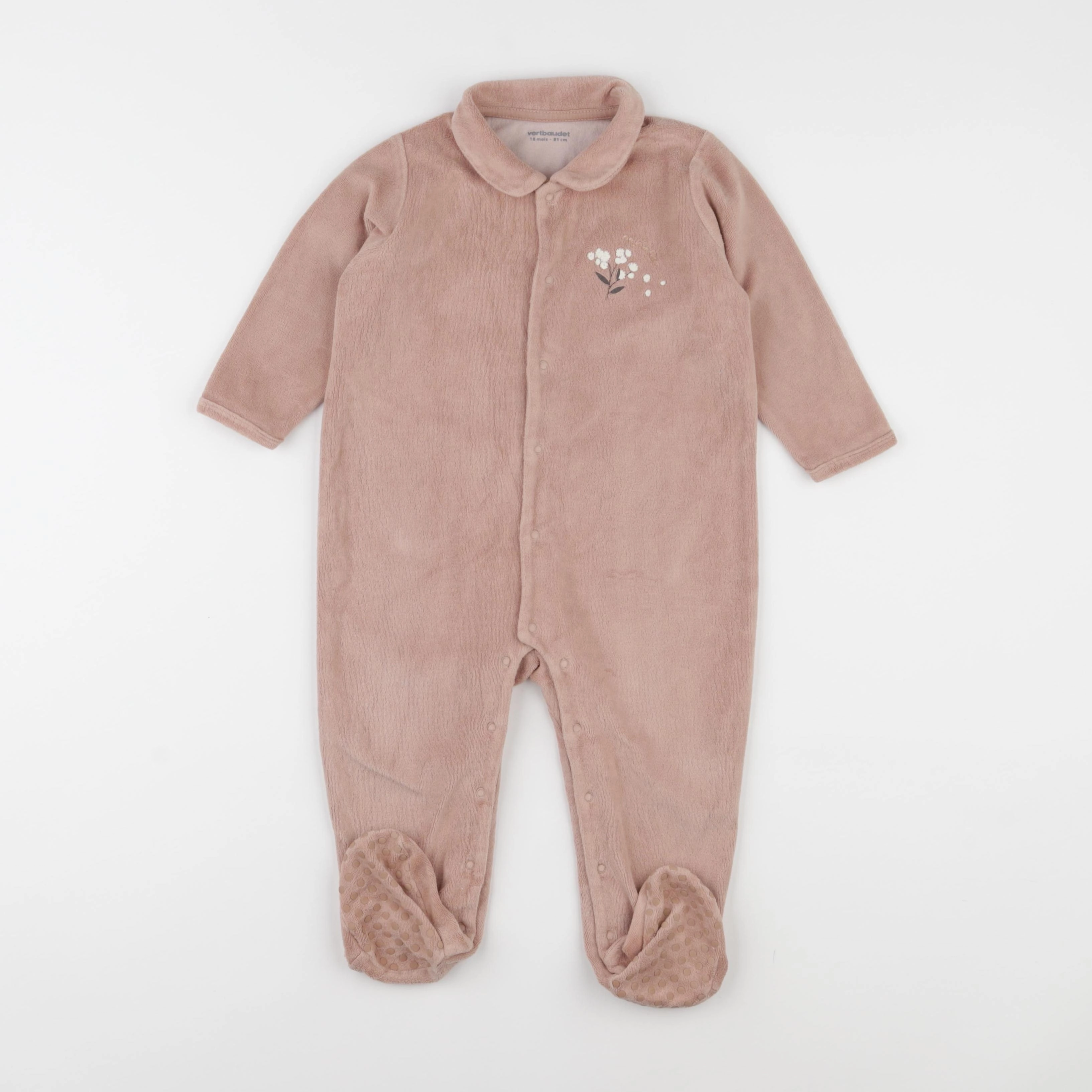 Vertbaudet - pyjama velours marron - 18 mois