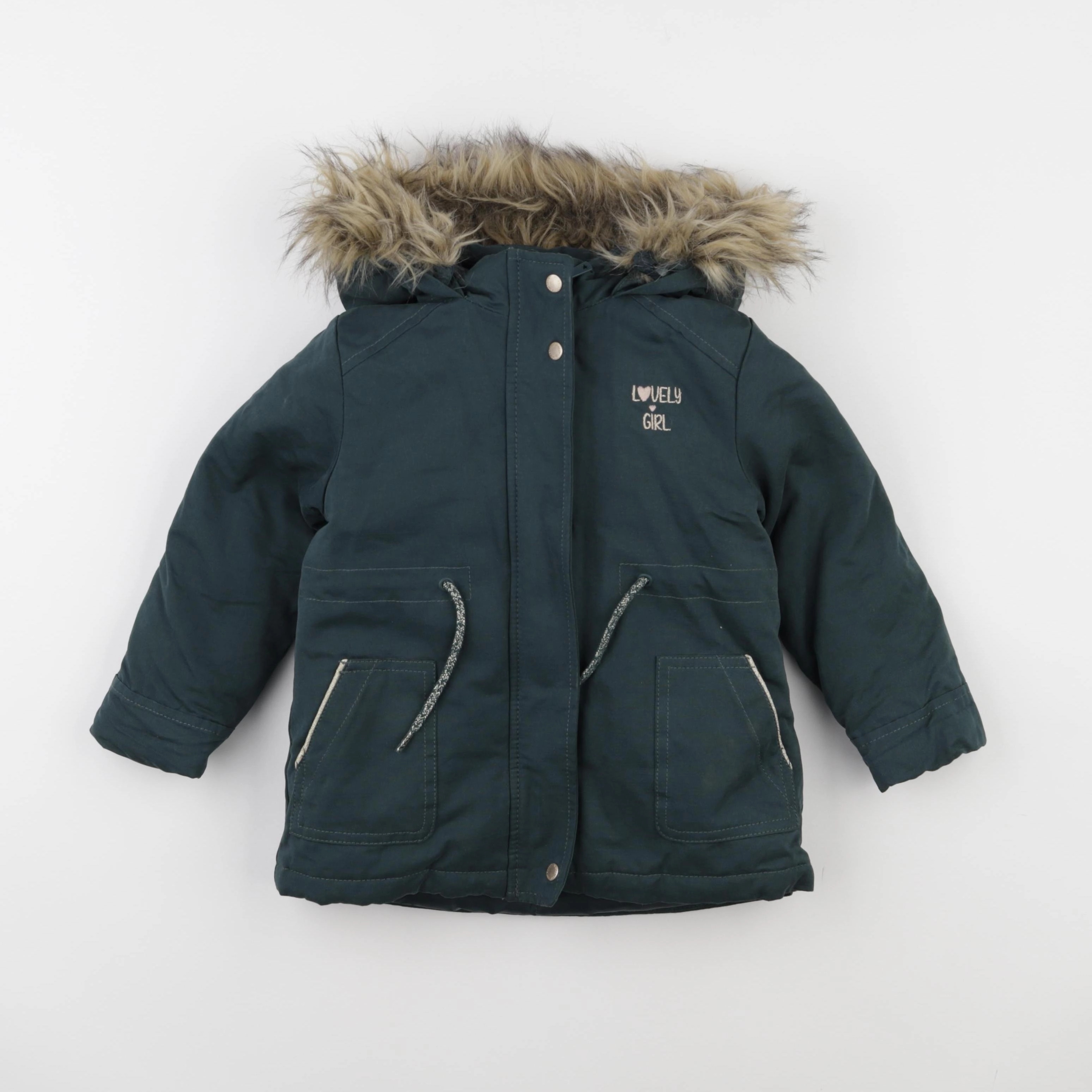 Vertbaudet - parka vert - 3 ans