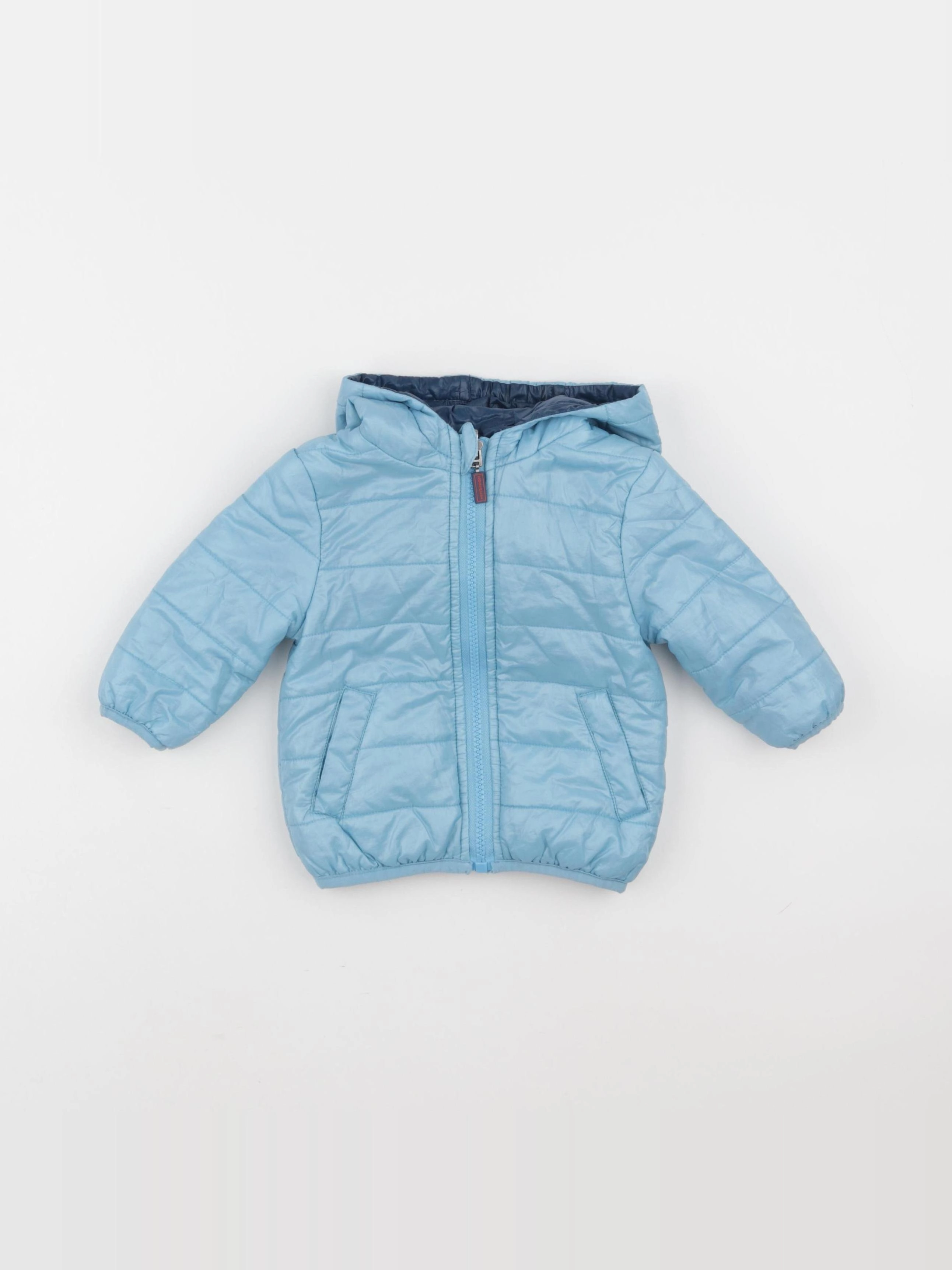 Vertbaudet - doudoune réversible bleu - 6 mois