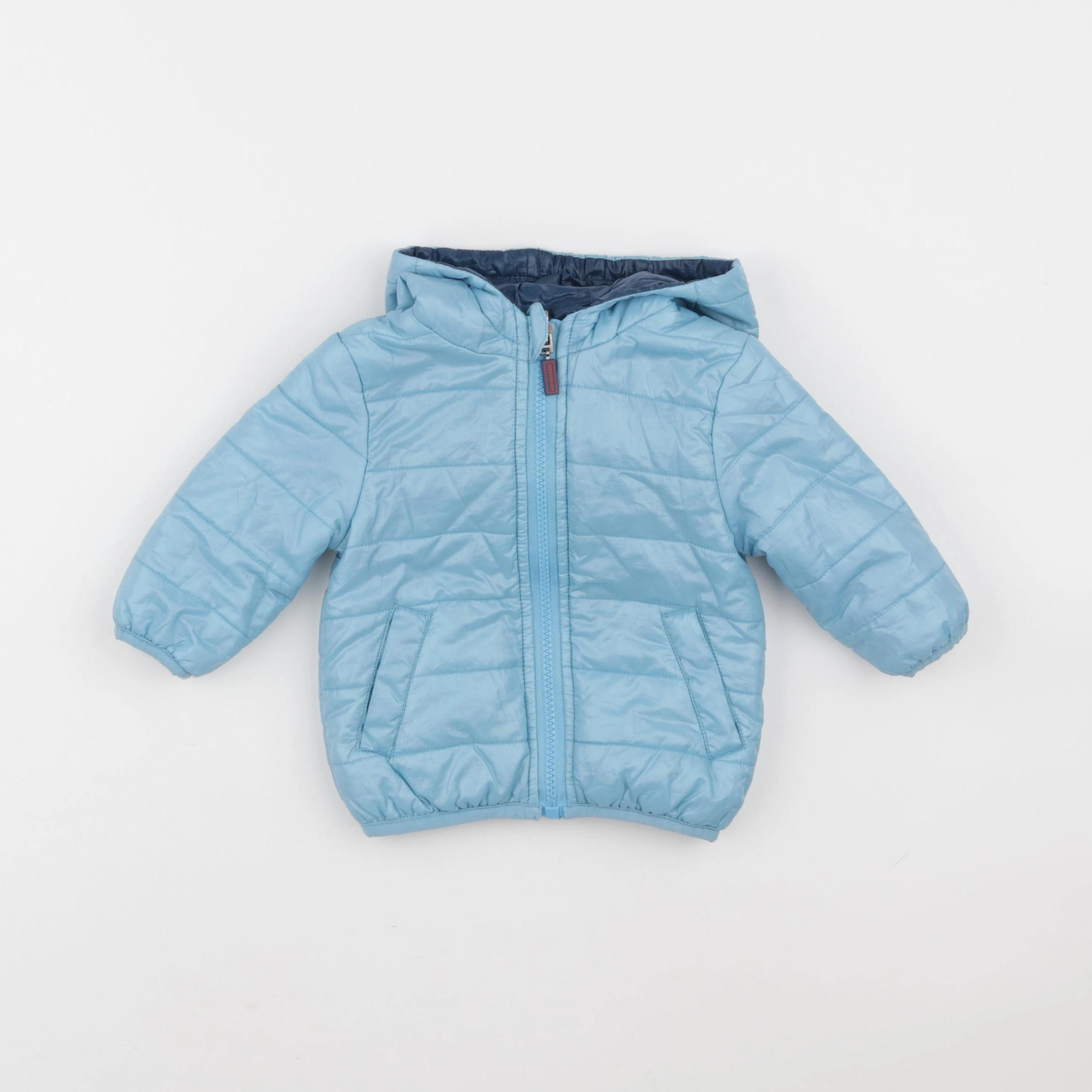Vertbaudet - doudoune réversible bleu - 6 mois