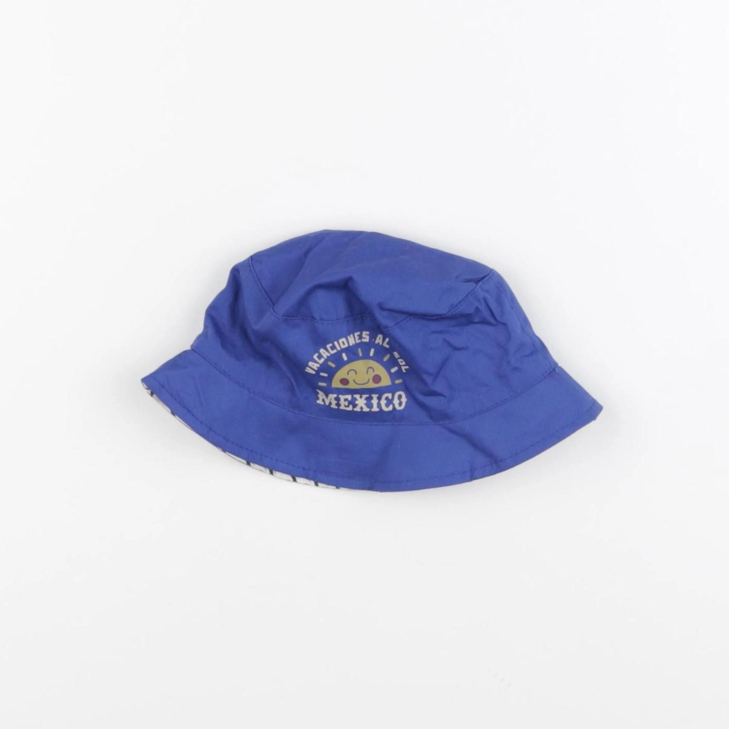 Vertbaudet - chapeau réversible bleu - 3/6 mois