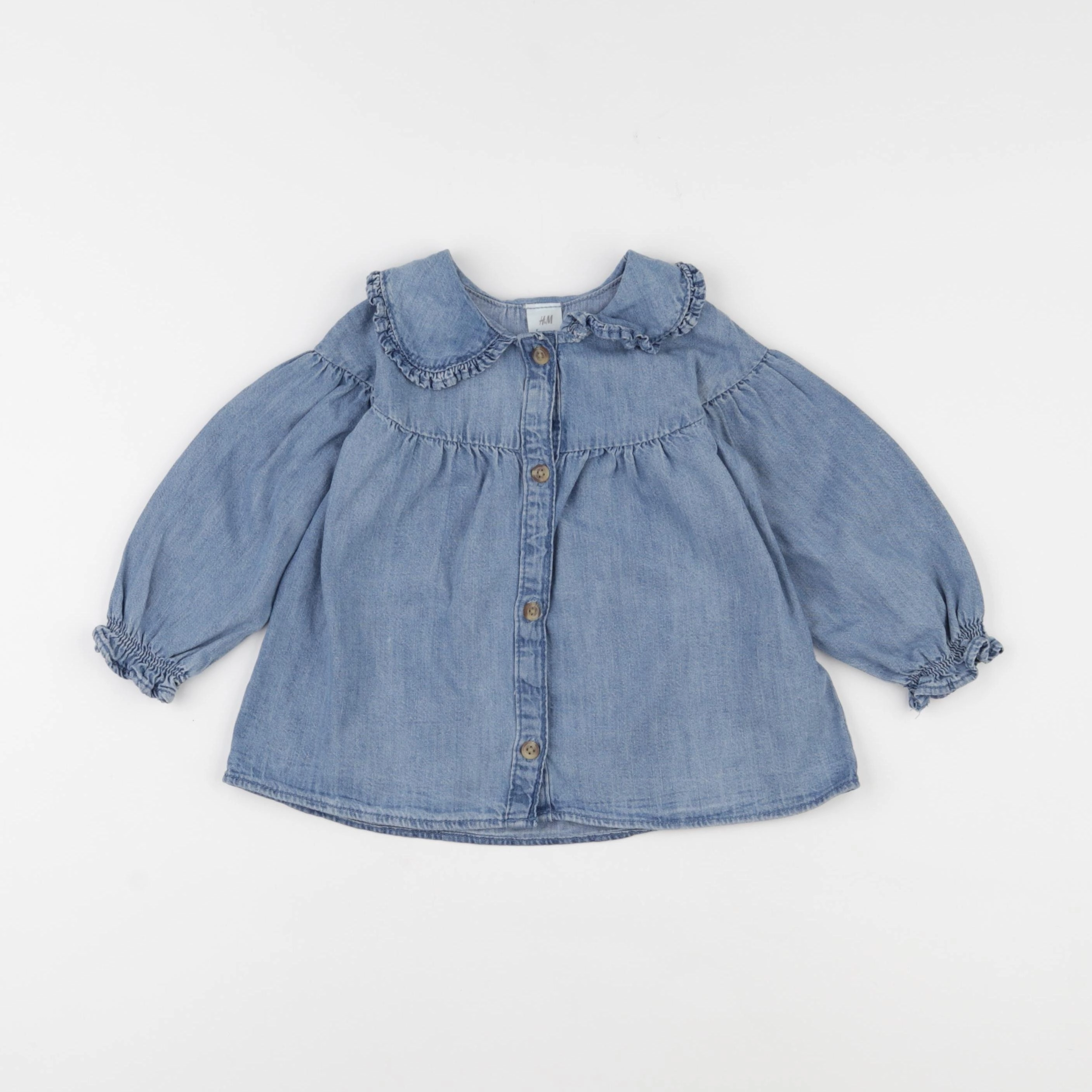 H&M - blouse bleu - 12 mois