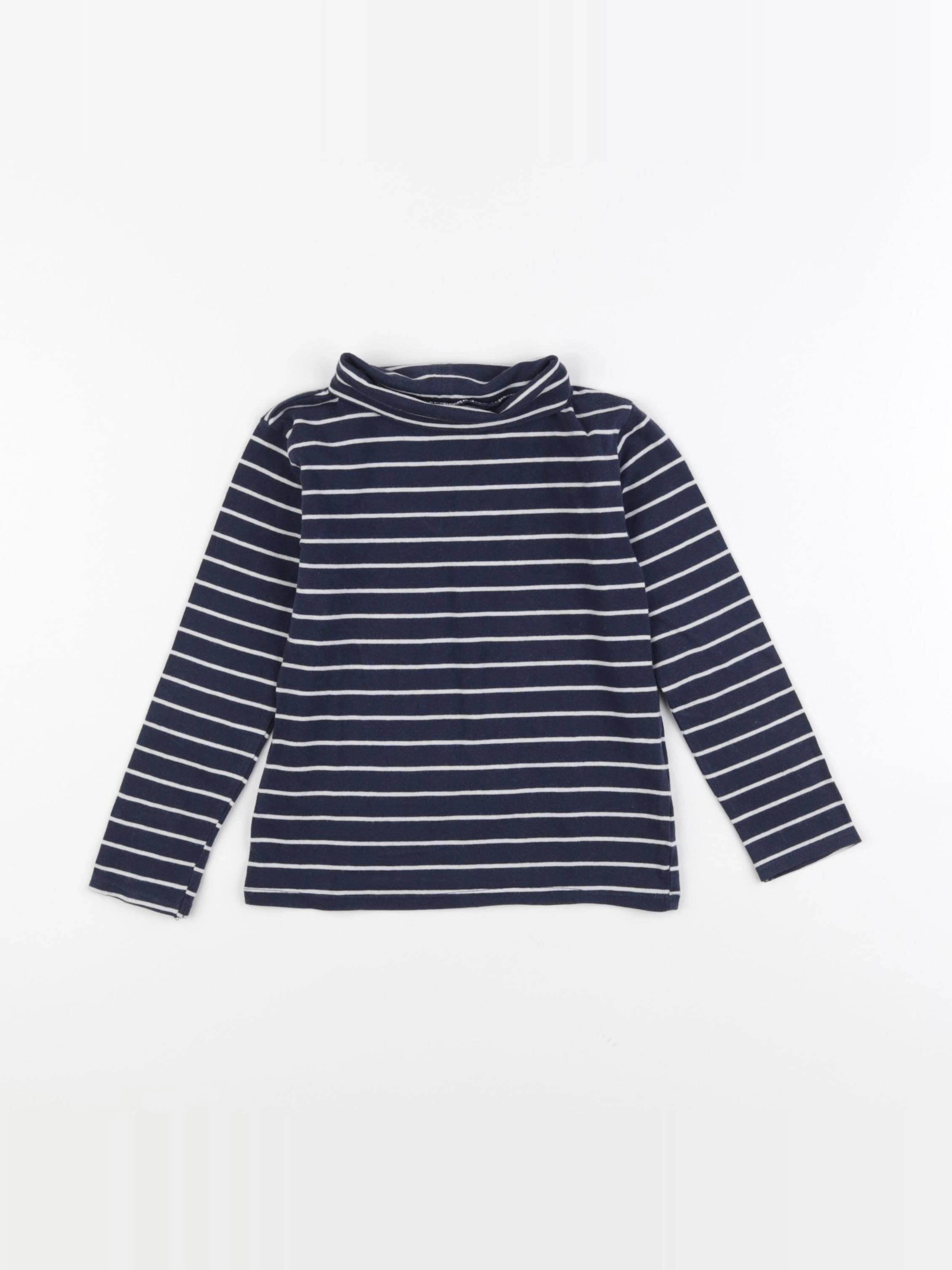 Petit Bateau - sous-pull bleu, blanc - 3 ans
