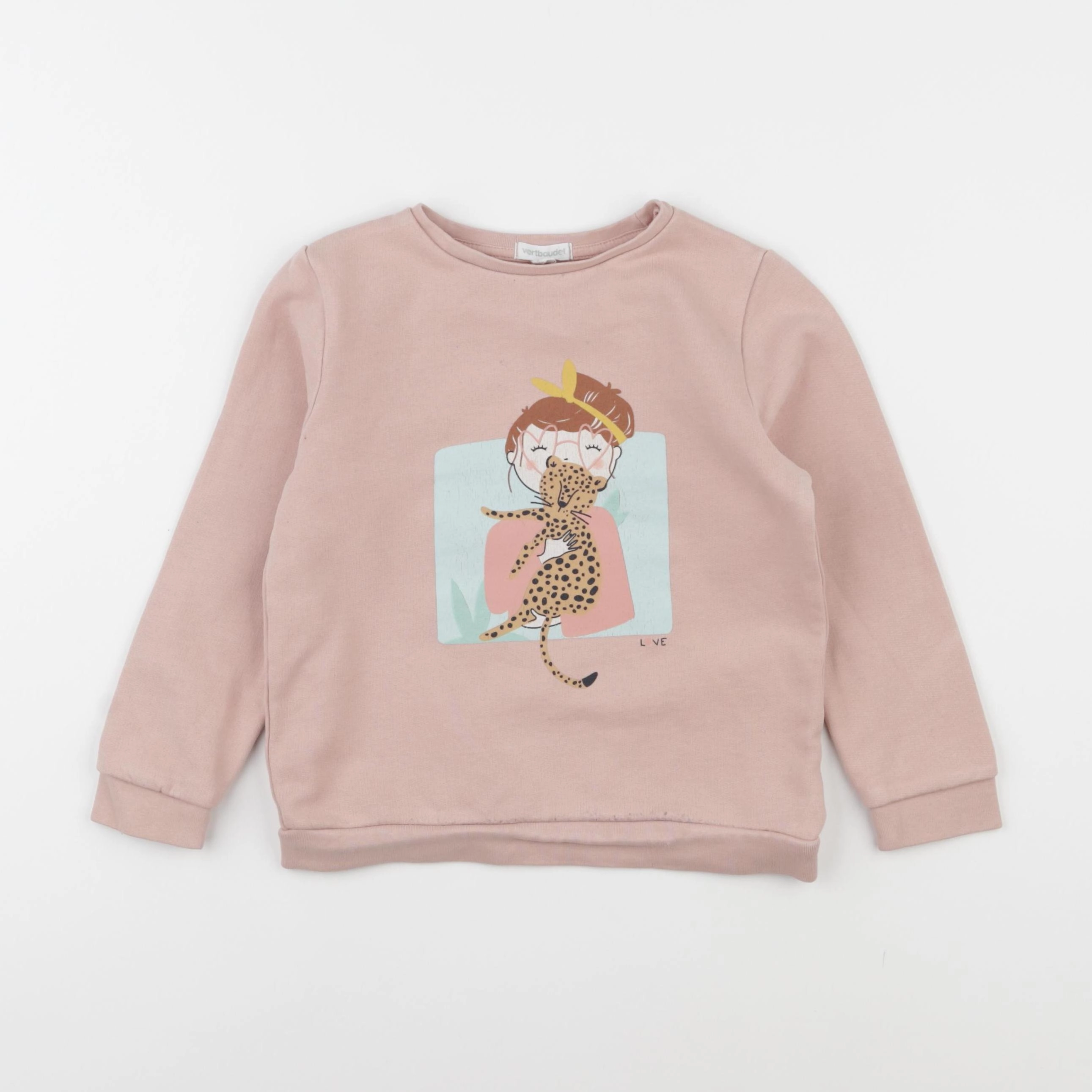 Vertbaudet - sweat rose - 5 ans