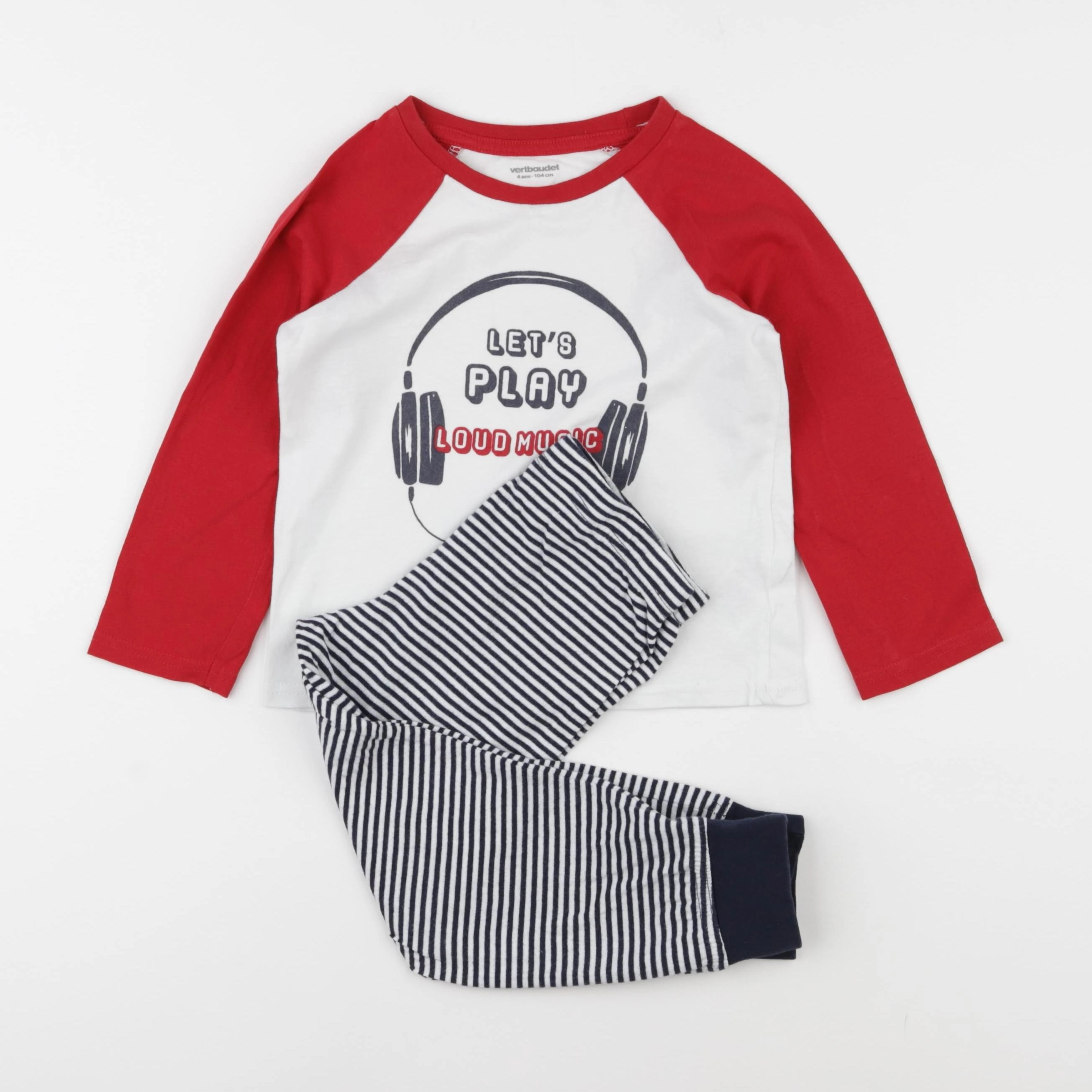 Vertbaudet - pyjama coton rouge - 4 ans
