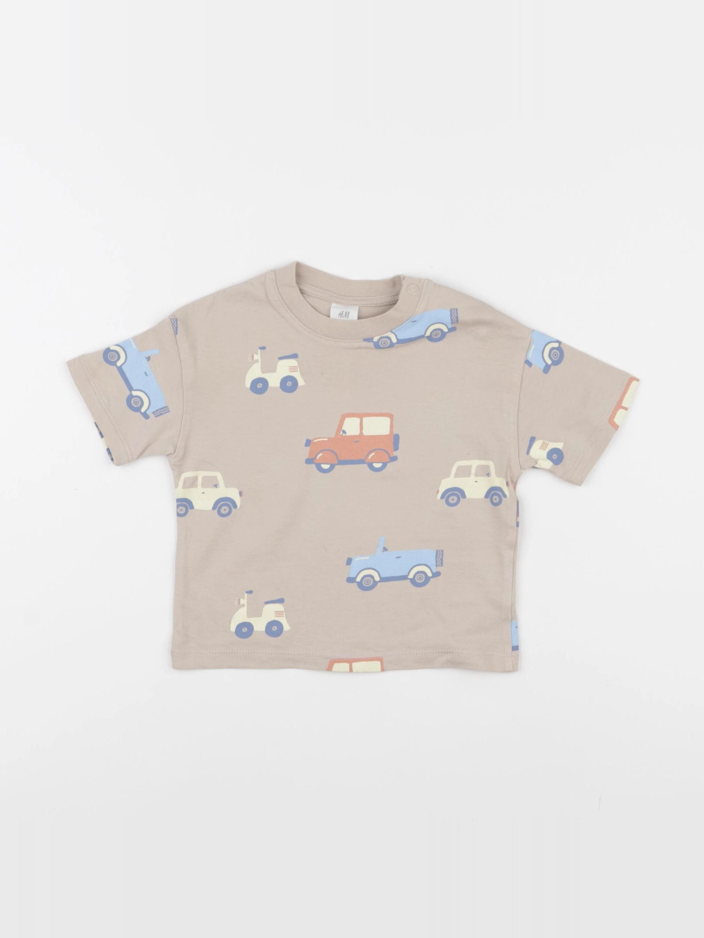 H&M - tee-shirt beige - 6/9 mois