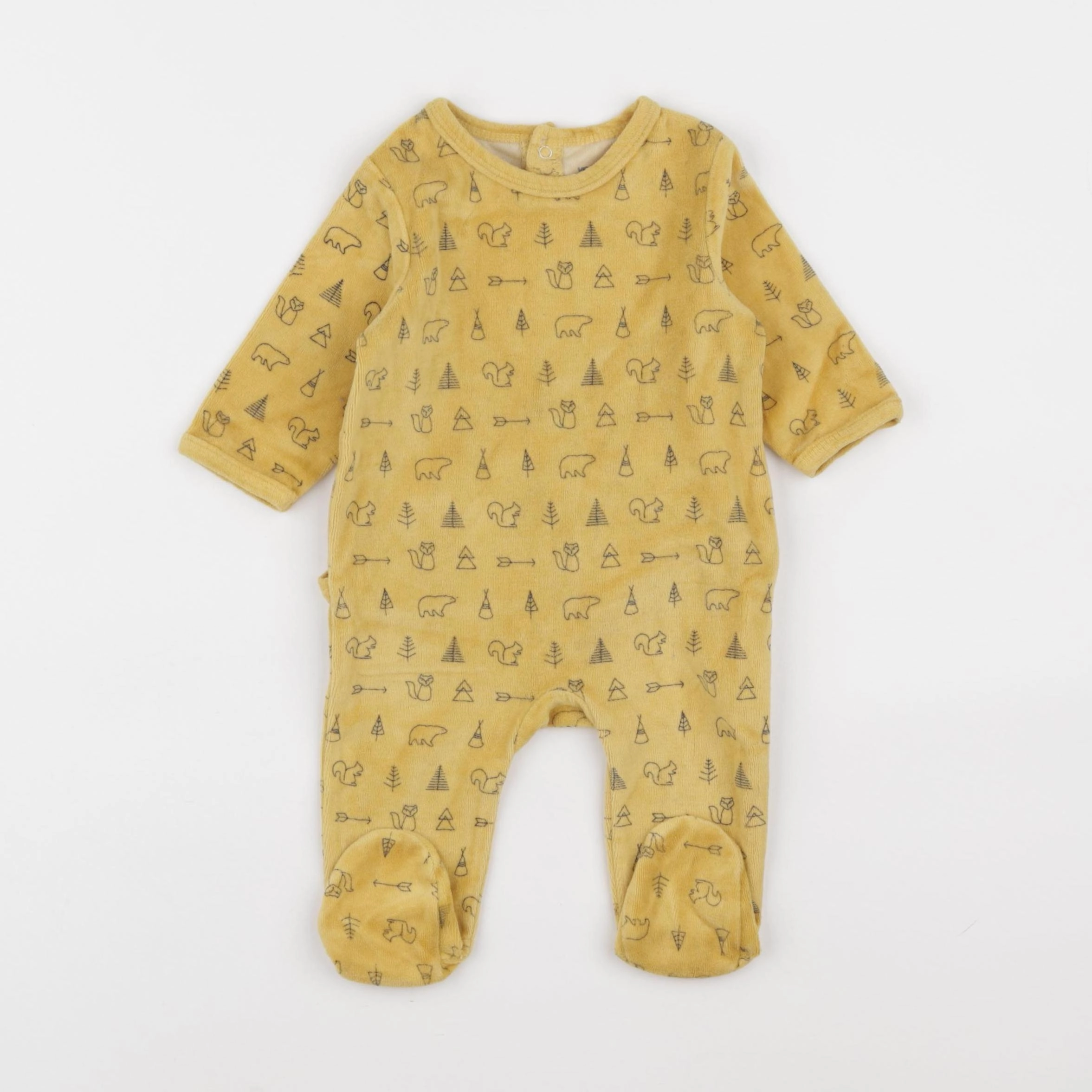 Vertbaudet - pyjama velours jaune - 3 mois