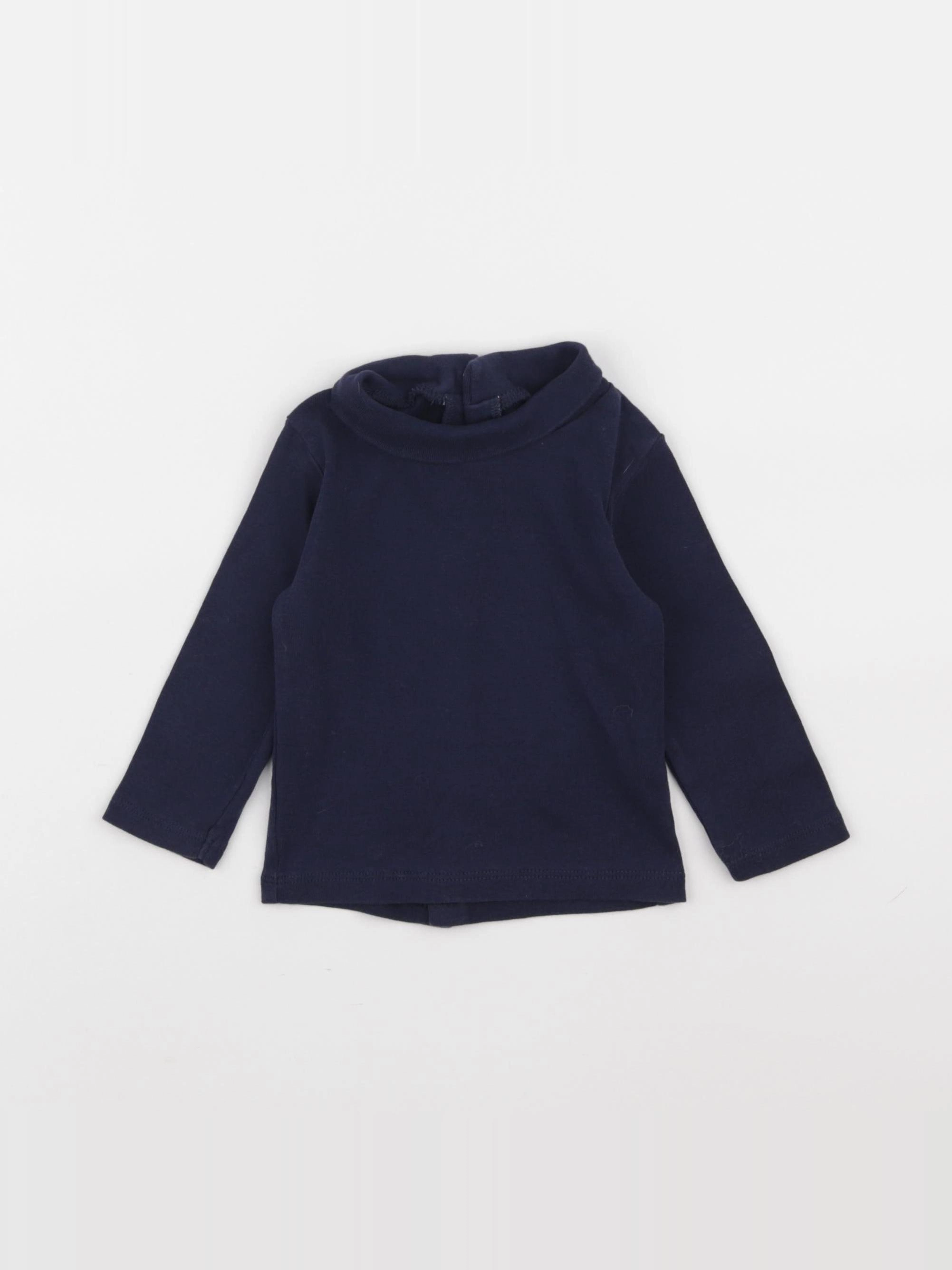 Vertbaudet - sous-pull bleu - 9 mois